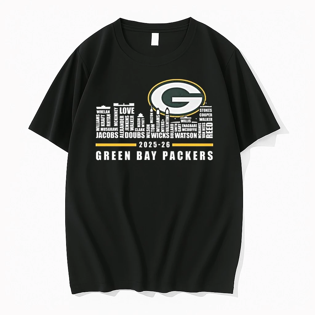 Green Bay Packers Skyline Names 2025 26 Logo Shirts