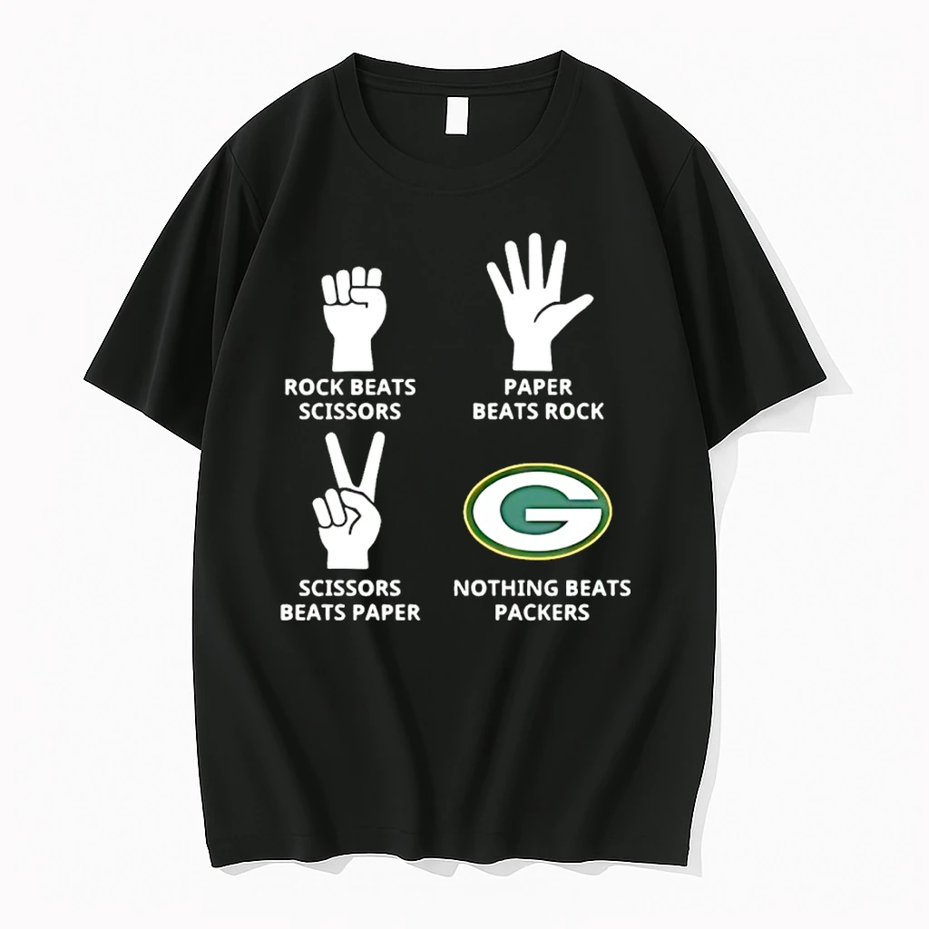 Green Bay Packers Nothing Beats Rock Beats Scissors Paper Beats Rock Shirts