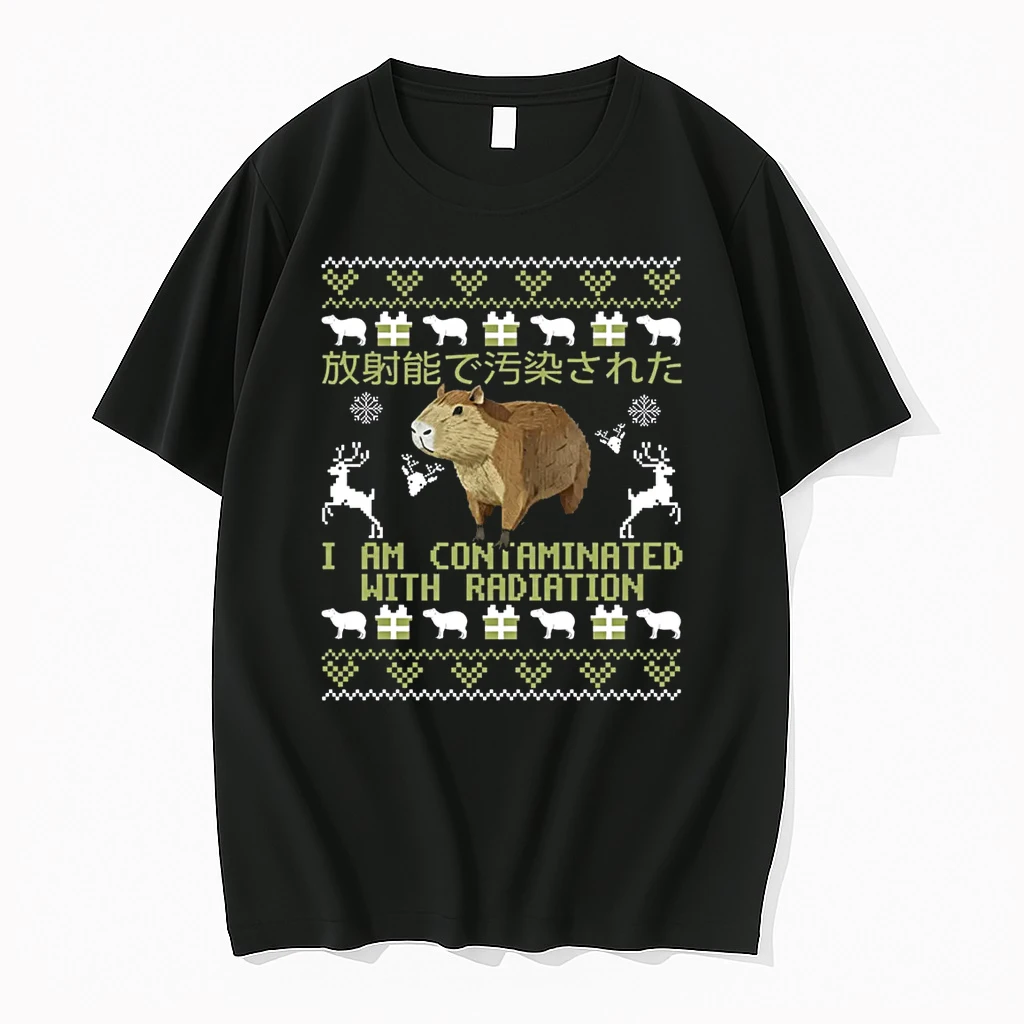Green Capybara Contaminated By Radiation Ugly Xmas Sweaters Shirts