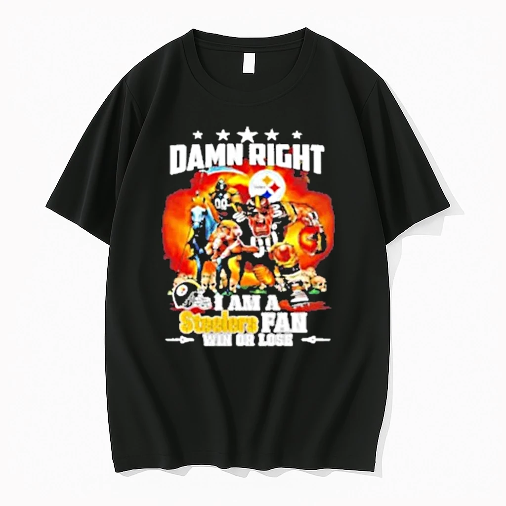Grim Reaper Damn Right I Am A Pittsburgh Steelers Fan Win Or Lose Shirts