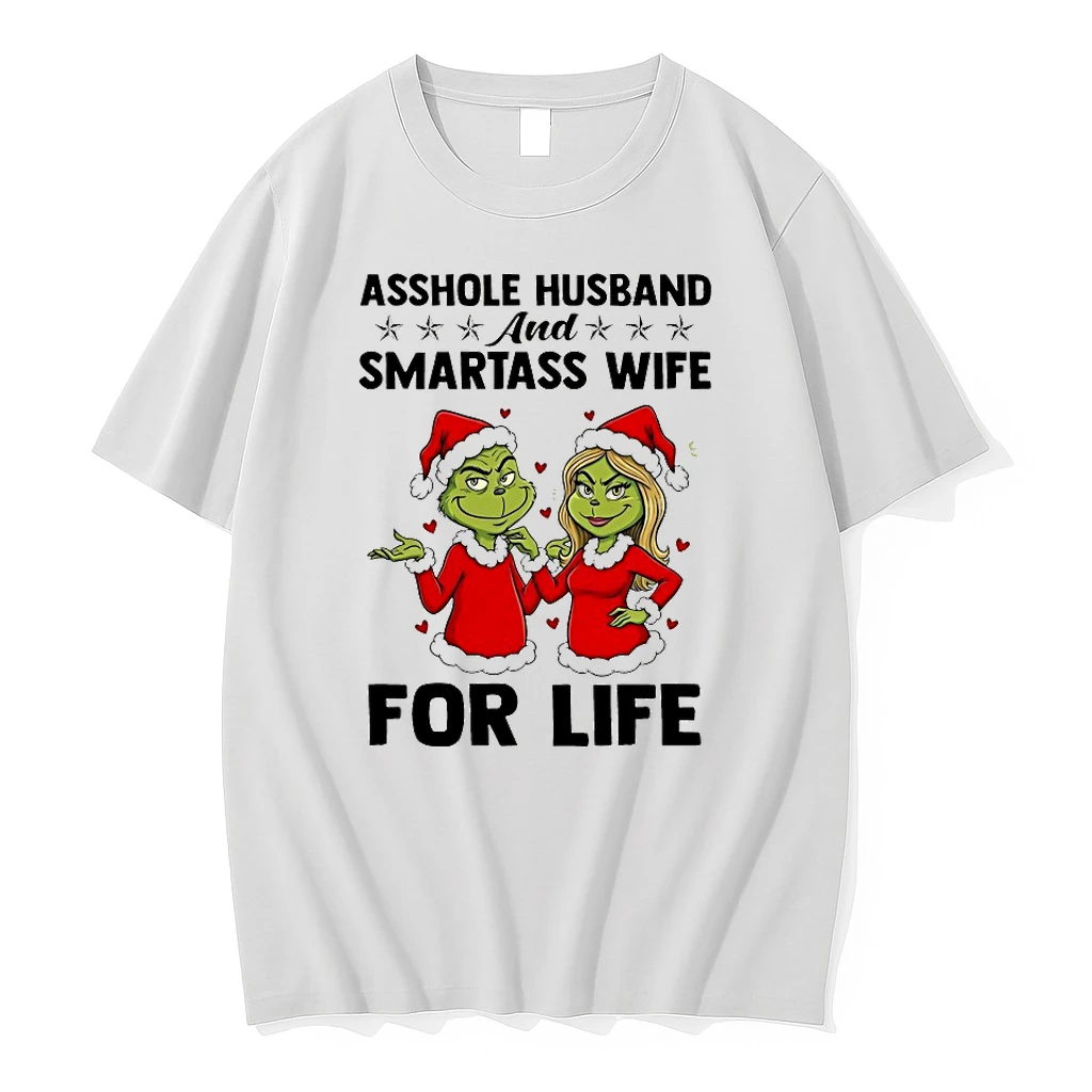 Grinch Asshole Husband And Smartass Wife For Life Chirstmas 2025 Shirts