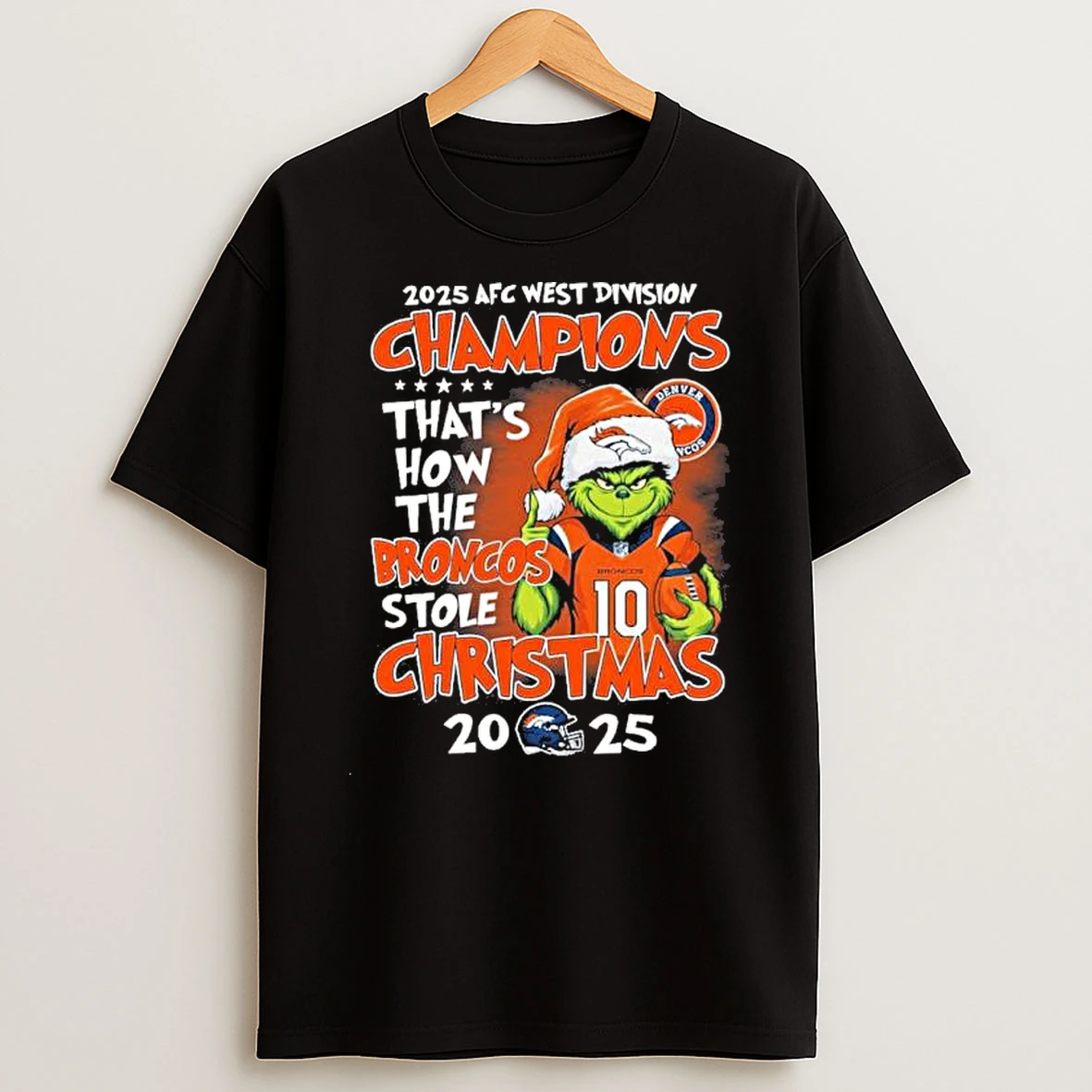 Grinch Denver Broncos 2025 Afc West Champions Shirts