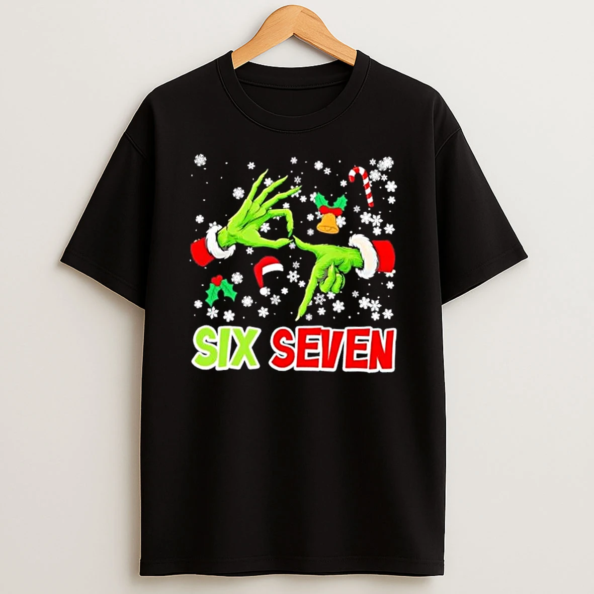 Grinch Hands Christmas Six Seven 67 Funny Meme 6 7 Xmas Shirts