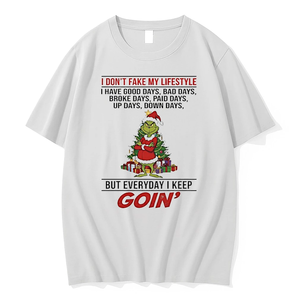 Grinch I Dont Fake My Lifestyle I Have Good Days Bad Days Christmas 2025 Shirts