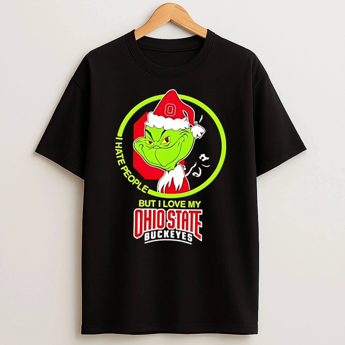 Grinch I Hate People But I Love My Ohio State Buckeyes Shirts