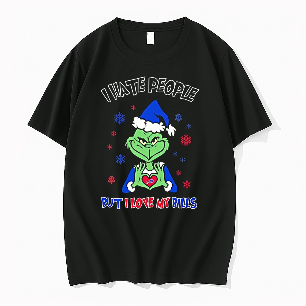 Grinch I Hate People But I Love My Buffalo Bills Christmas Shirts