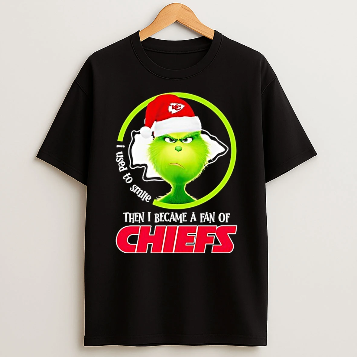 Grinch I Used To Smile Then I Became A Fan Of Kansas City Chiefs Shirts