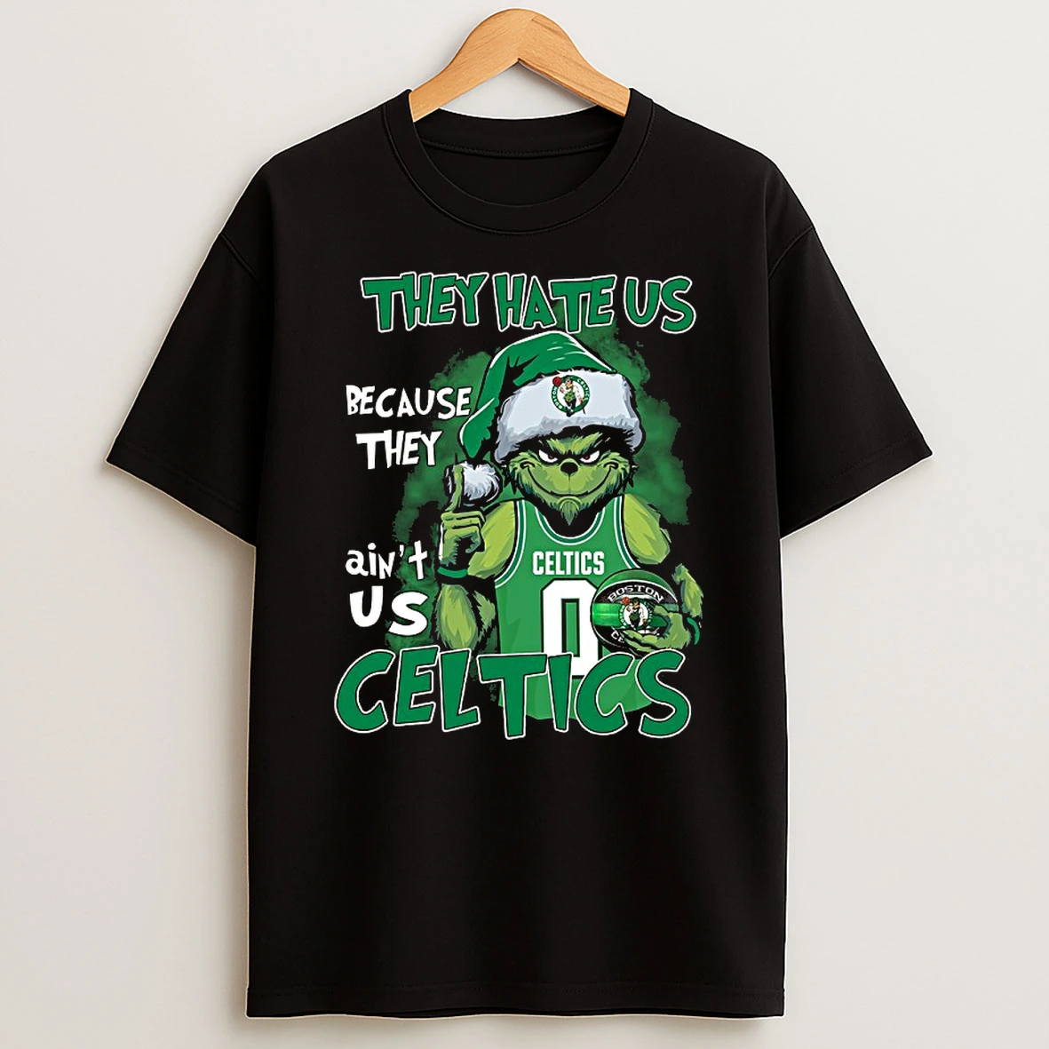 Grinch Jayson Tatum They Hate Us Because They Aint Us Boston Celtics Christmas Shirts