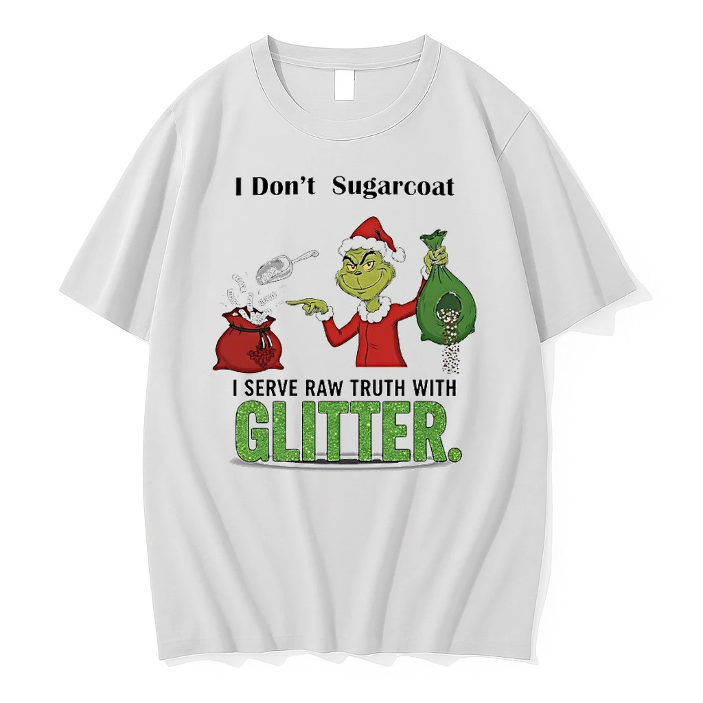 Grinch Santa I Dont Sugarcoat Facti Beality I Serve Raw Truth With Glitter Shirts