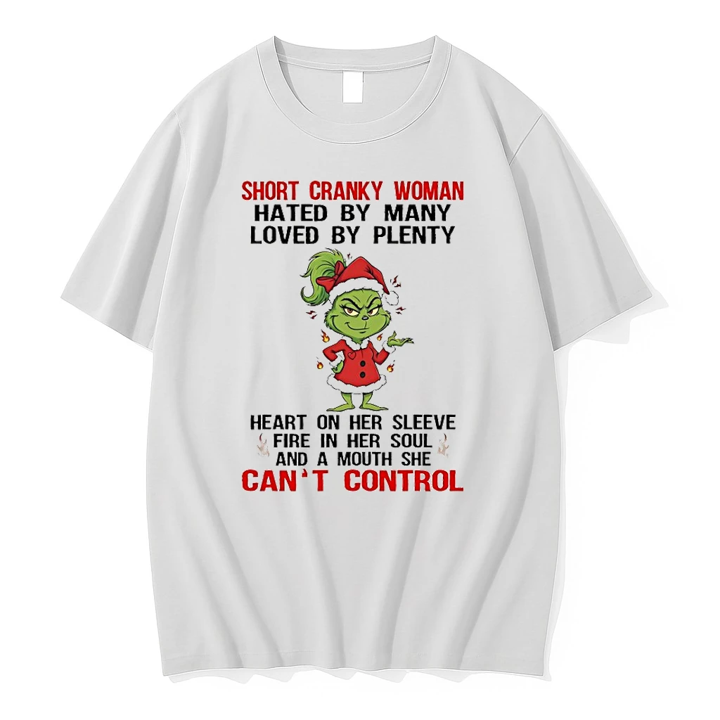 Grinch Short Cranky Woman Hated By Many Loved By Plenty Heart Chirstmas 2025 Shirts