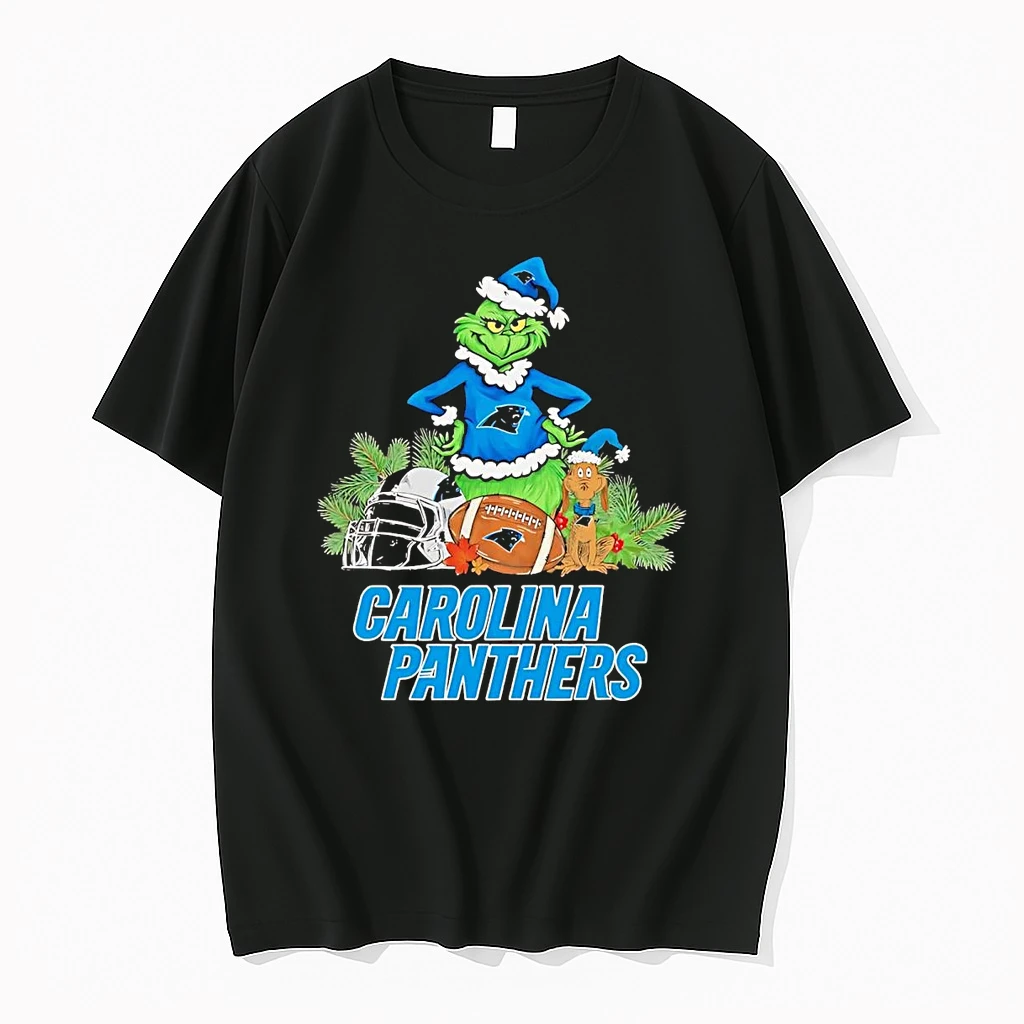 Grinch And Max Dog Carolina Panthers Christmas Shirts