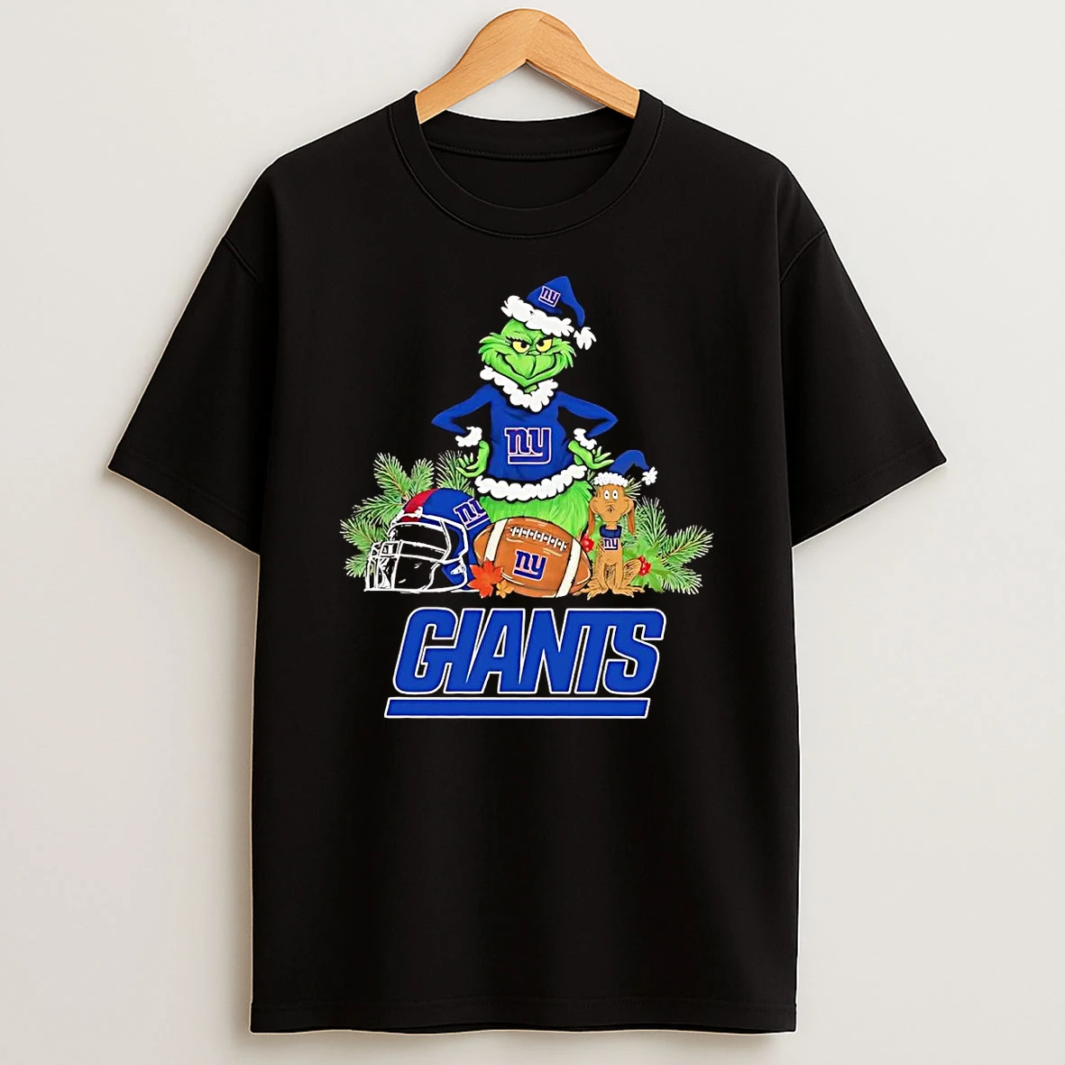Grinch And Max Dog New York Giants Christmas Shirts