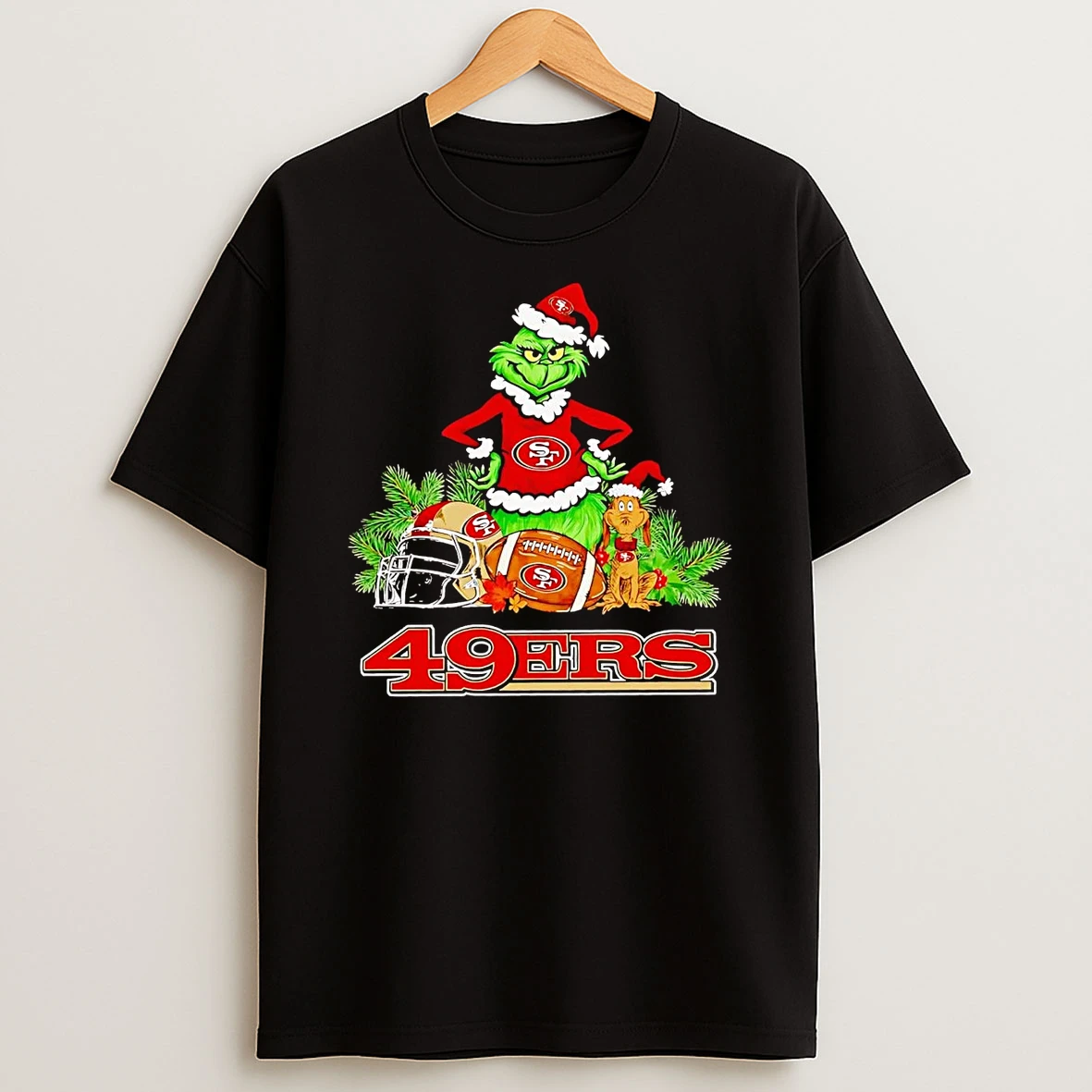 Grinch And Max Dog San Francisco 49ers Christmas Shirts