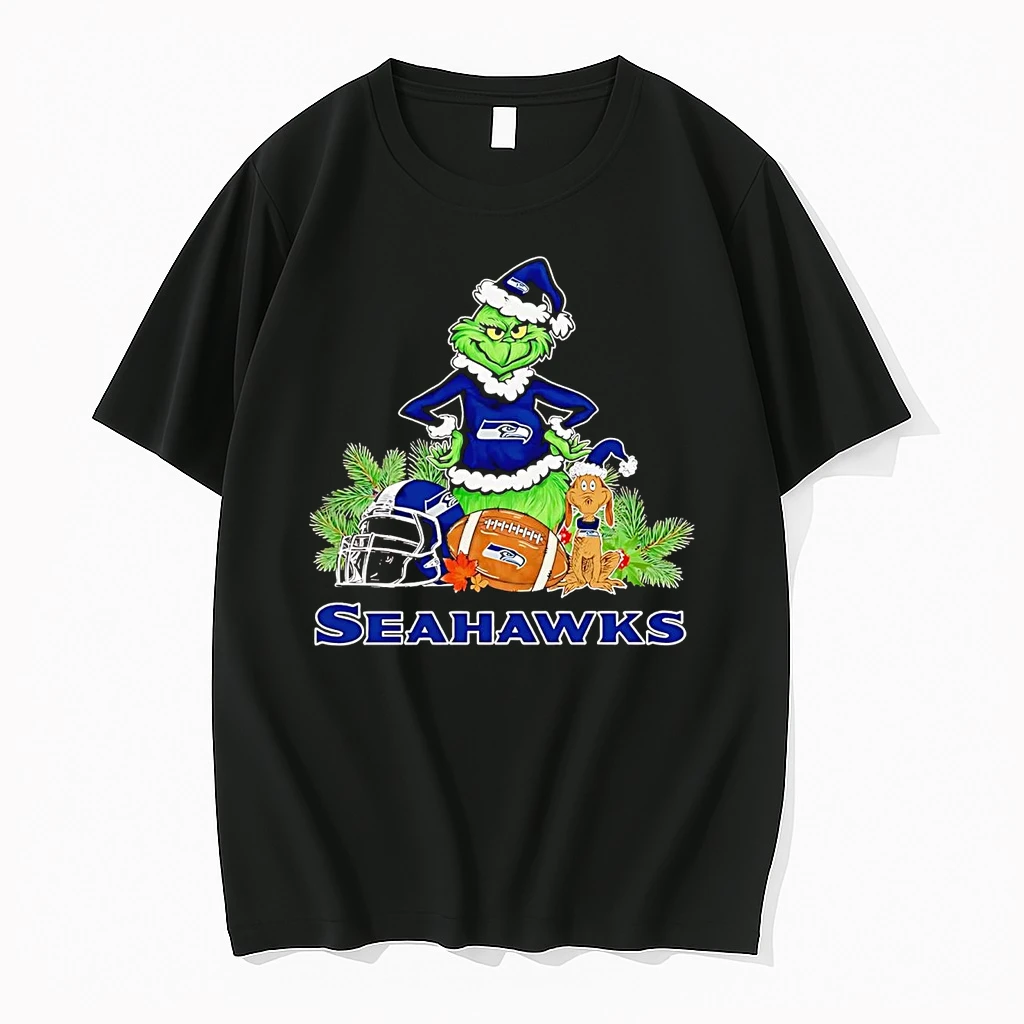 Grinch And Max Dog Seattle Seahawks Christmas Shirts