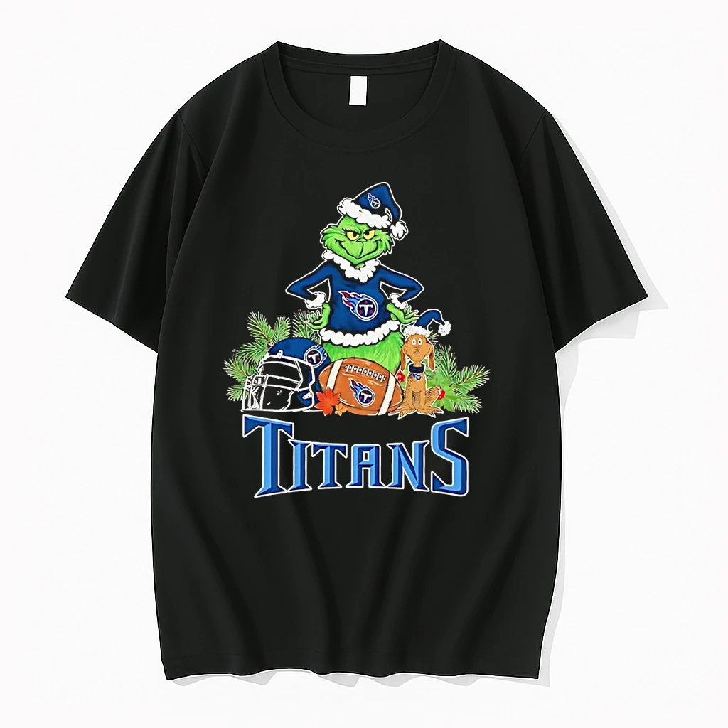 Grinch And Max Dog Tennessee Titans Christmas Shirts