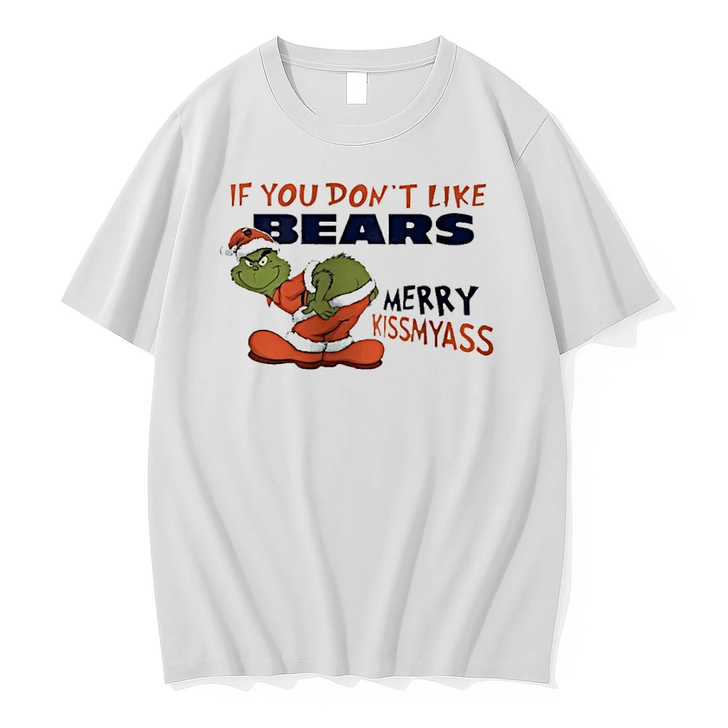 Grinch Santa If You Dont Like Chicago Bears Merry Kissmyass Shirts