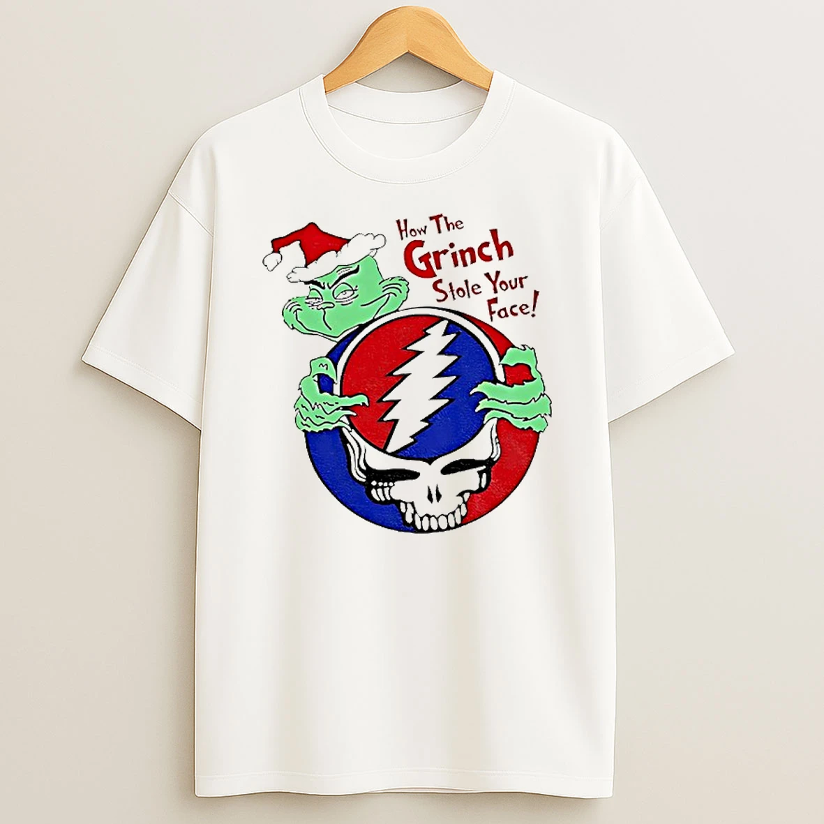 Grinch X Grateful Dead How The Grinch Stole Your Face Christmas Shirts
