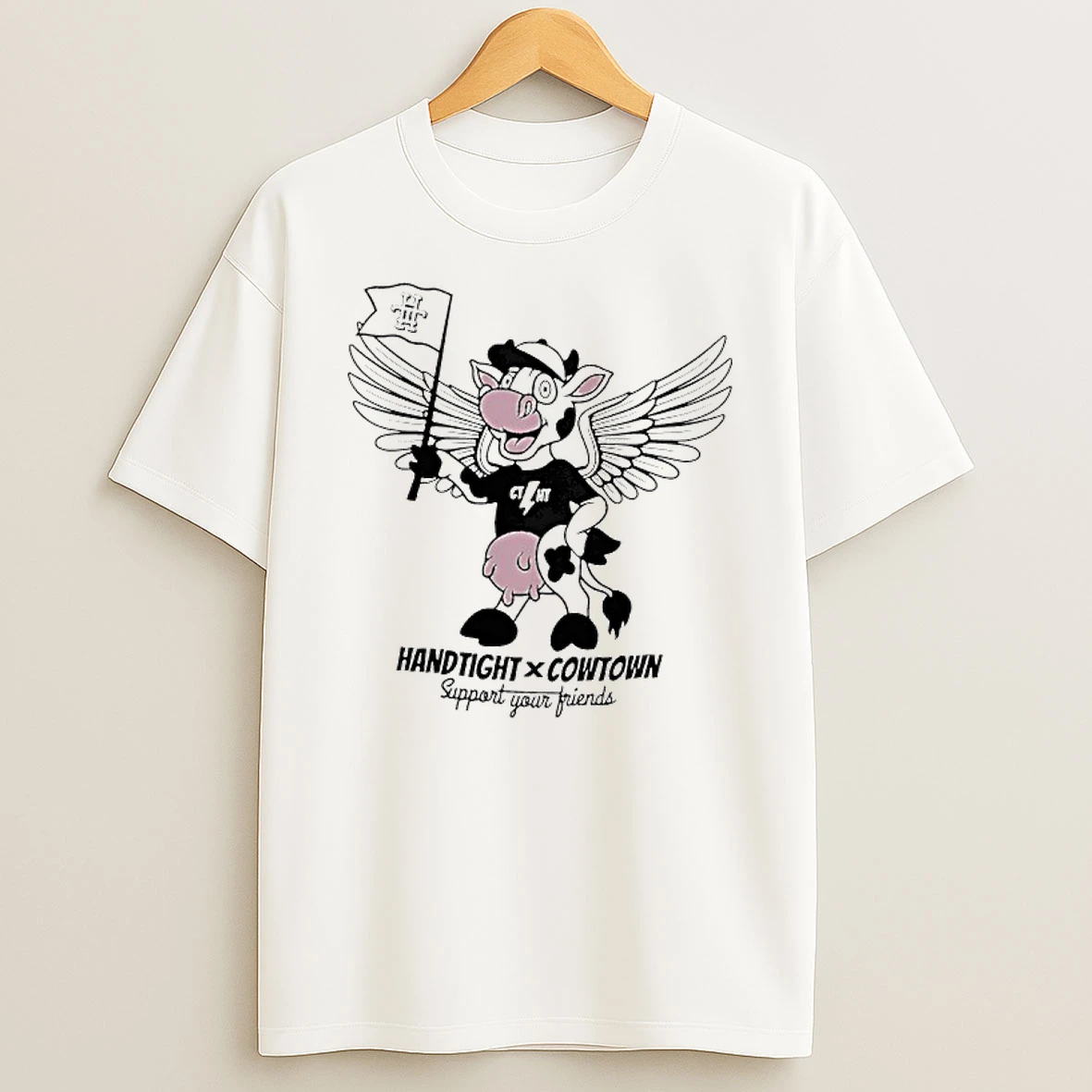 Hand Tight X Cowtown Support Yur Friends Cow Graphic Shirts