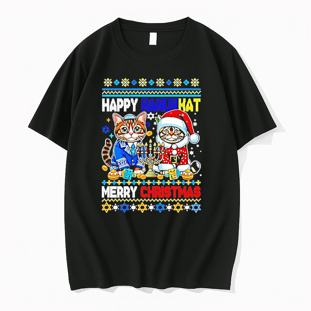 Happy Hanuk Kat Merry Christmas Shirts