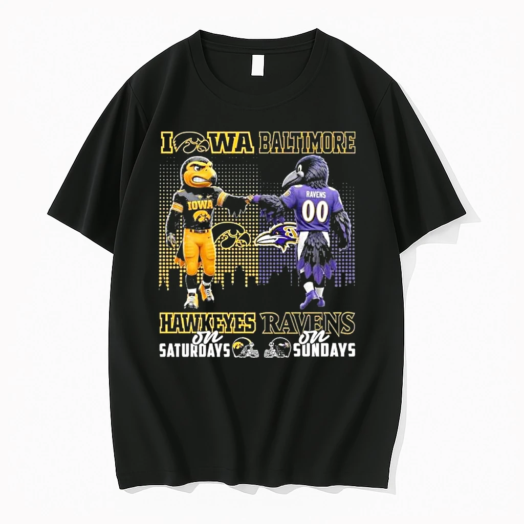 Hawkeyes Vs Ravens Mascot On Saturdays And On Sundays Shirts