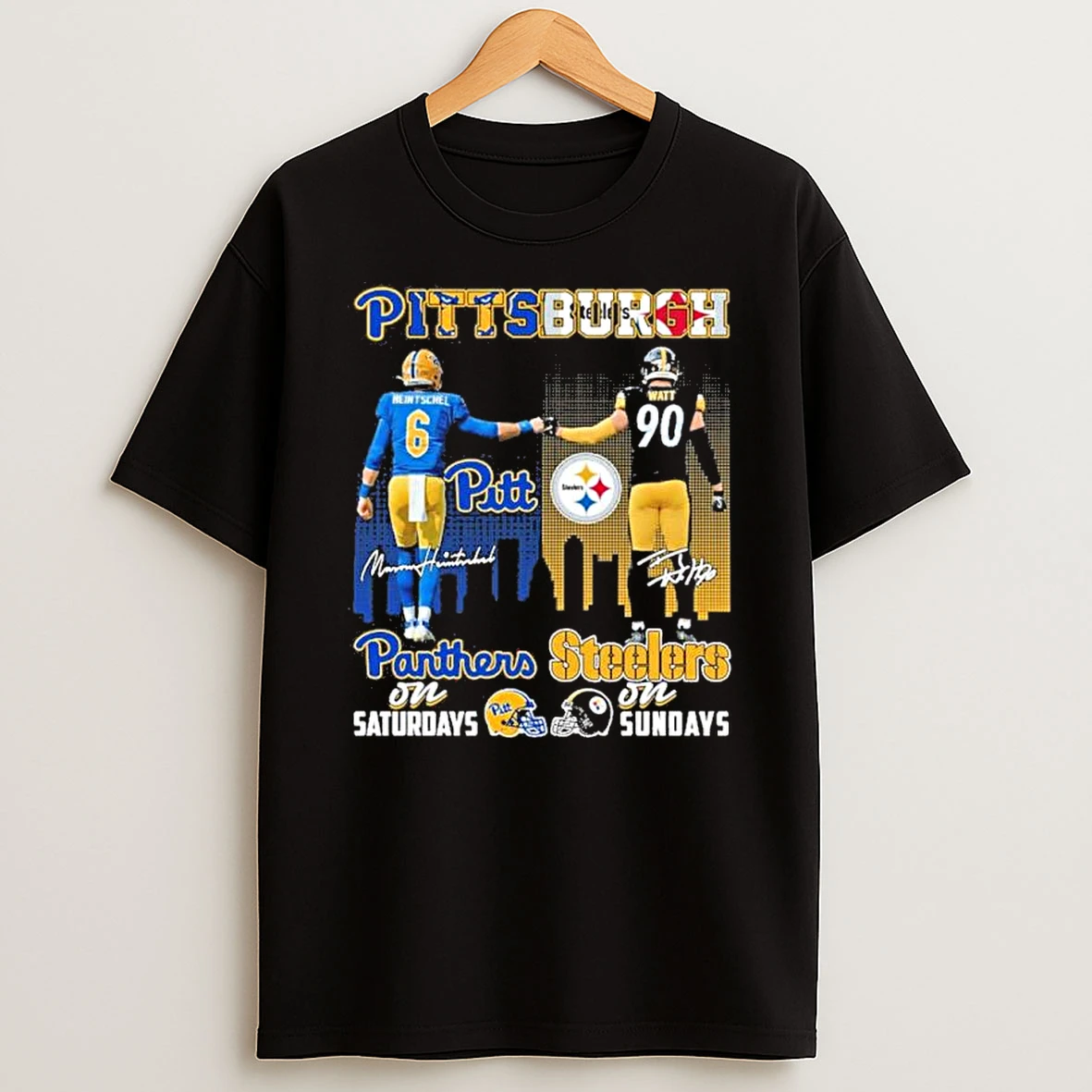 Heintschel Pitt Panthers On Saturday And Tj Watt Pittsburgh Steelers On Sundays Shirts