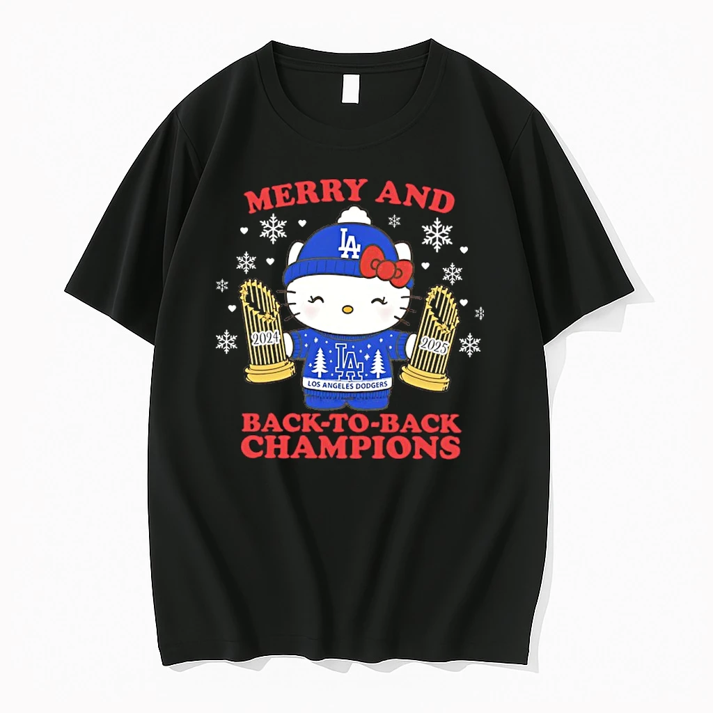 Hello Kitty X Los Angeles Dodgers Merry And Back To Back Champion 2024 2025 Shirts