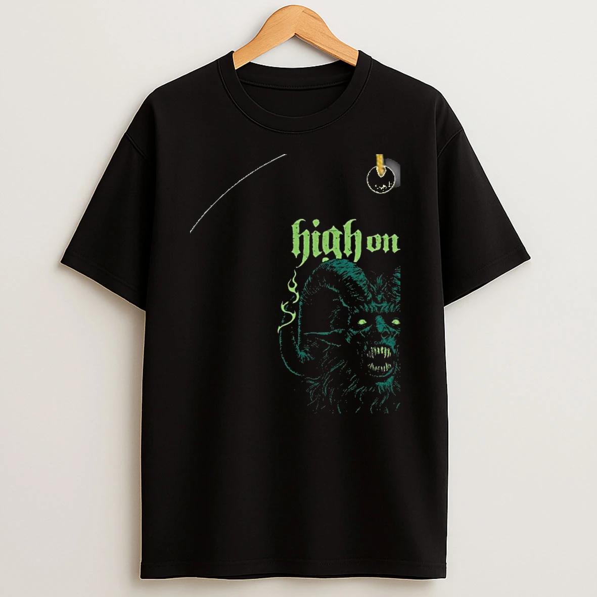 High On Fire Devil Head Green Shirts