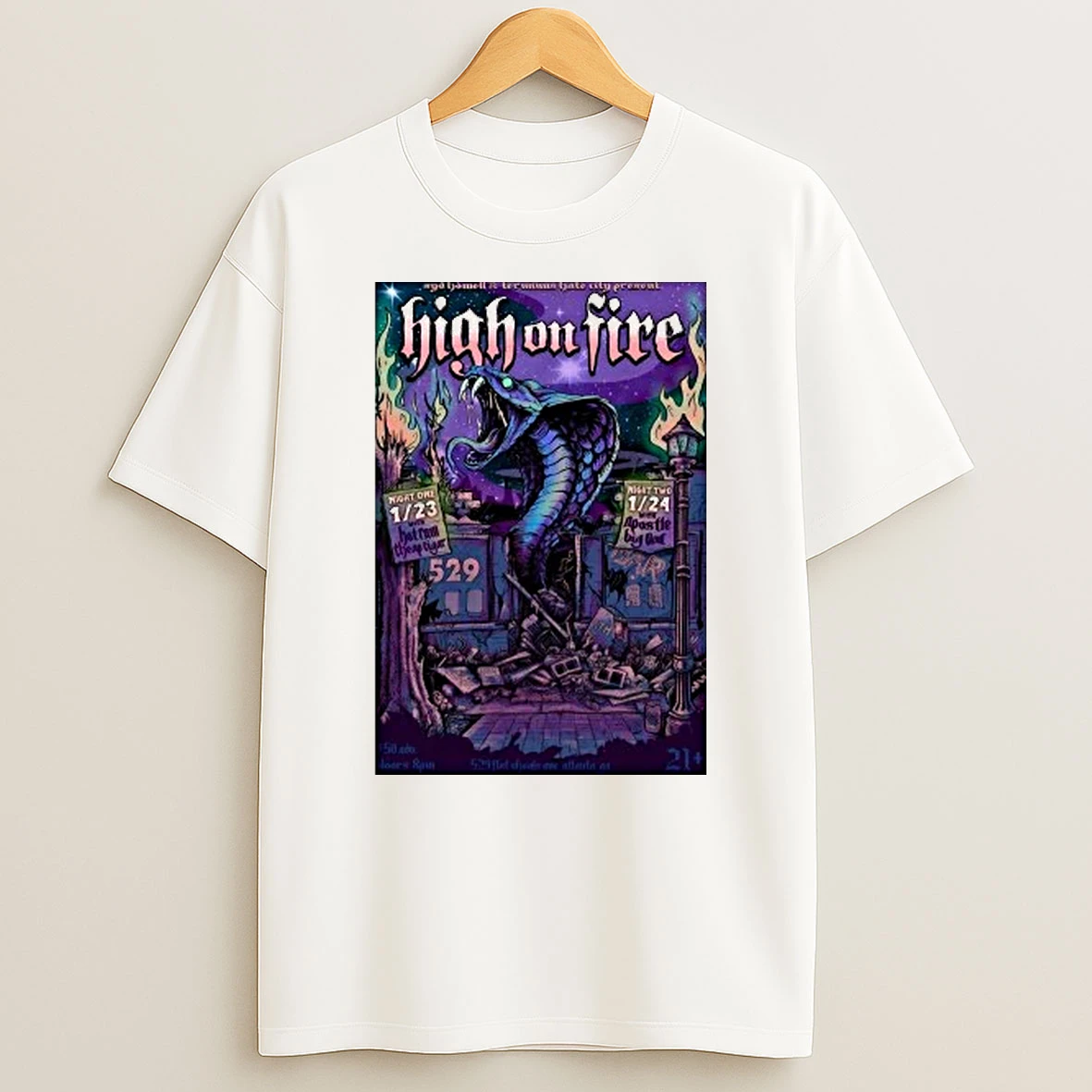 High On Fire Jan 23 23 2026 529 Bar In Atlanta Ga Shirts