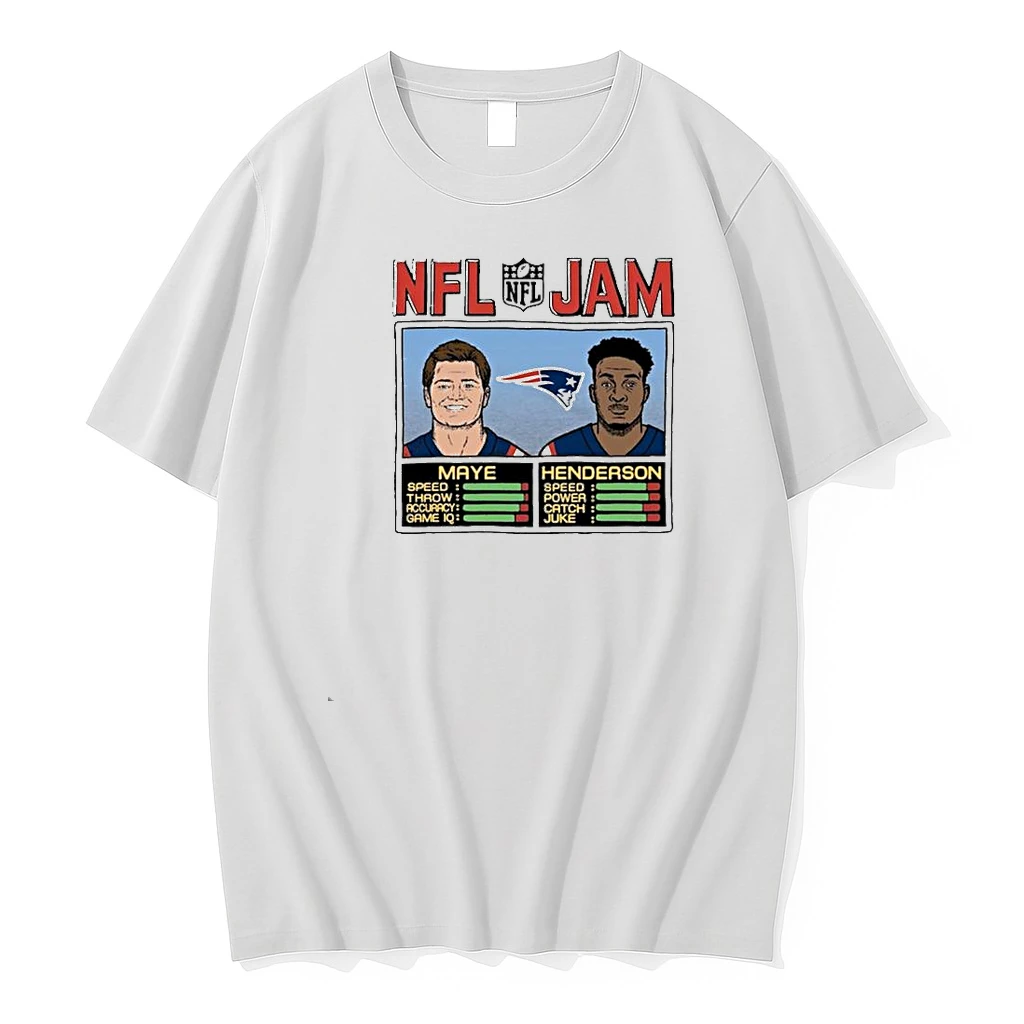 Homage Drake Maye Treveyon Henderson New England Patriots Nfl Jam Tri Blend Shirts