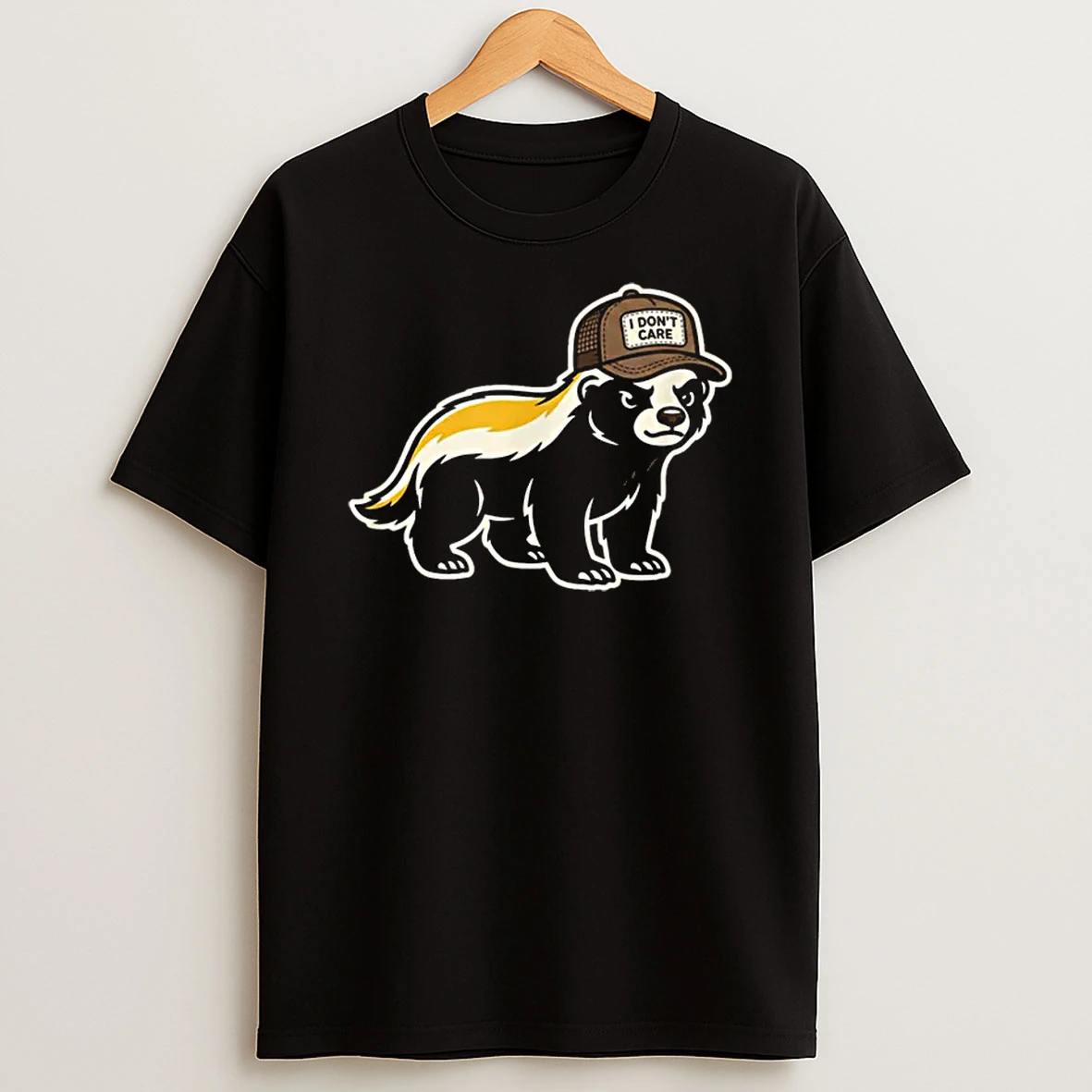 Honey Badger I Dont Care Trucker Funny Animal Art Shirts