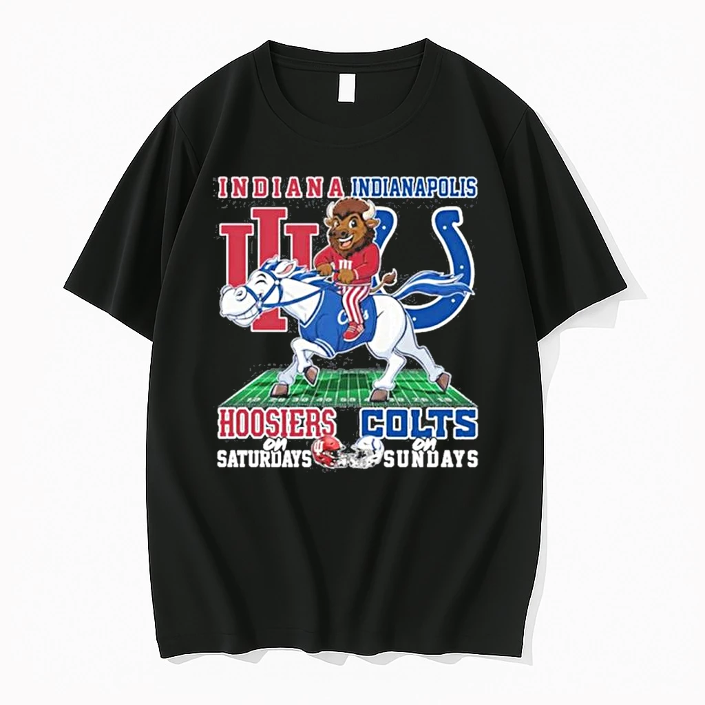 Hoosiers On Saturdays And Colts On Sundays Riding Mascots Shirts