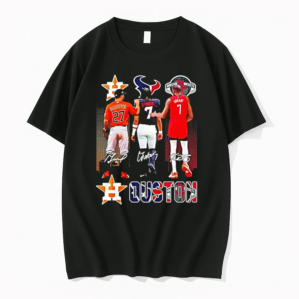 Houston Astros Altuve Houston Texans Stroud Houston Rockets Durant City Skyline Shirts