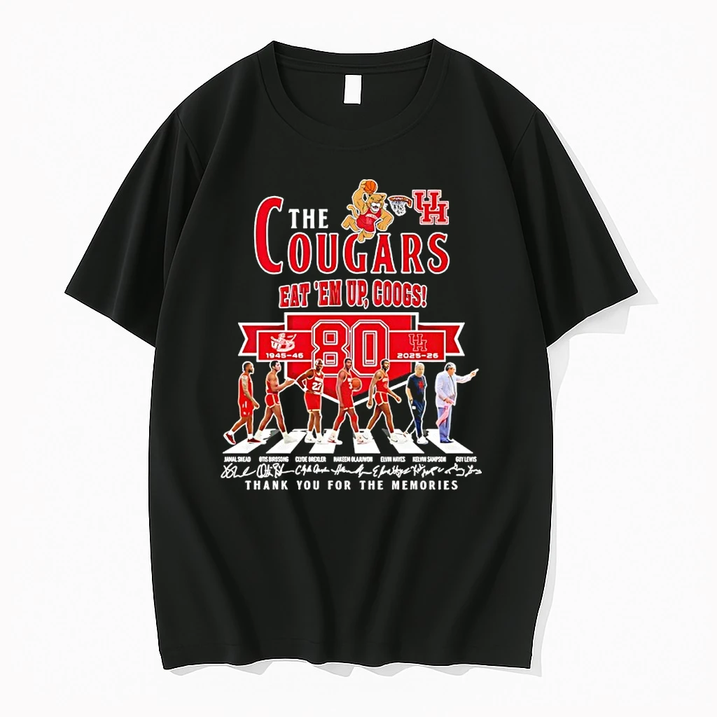 Houston Cougars 80th Anniversary Eat Em Up Coogs Thank You For The Memories Shirts