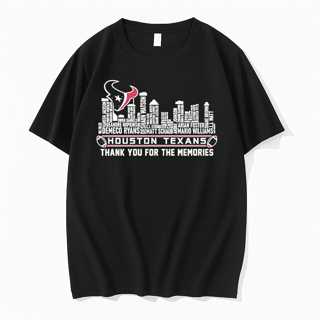 Houston Skyline X Houston Texans Typo Team Name Shirts