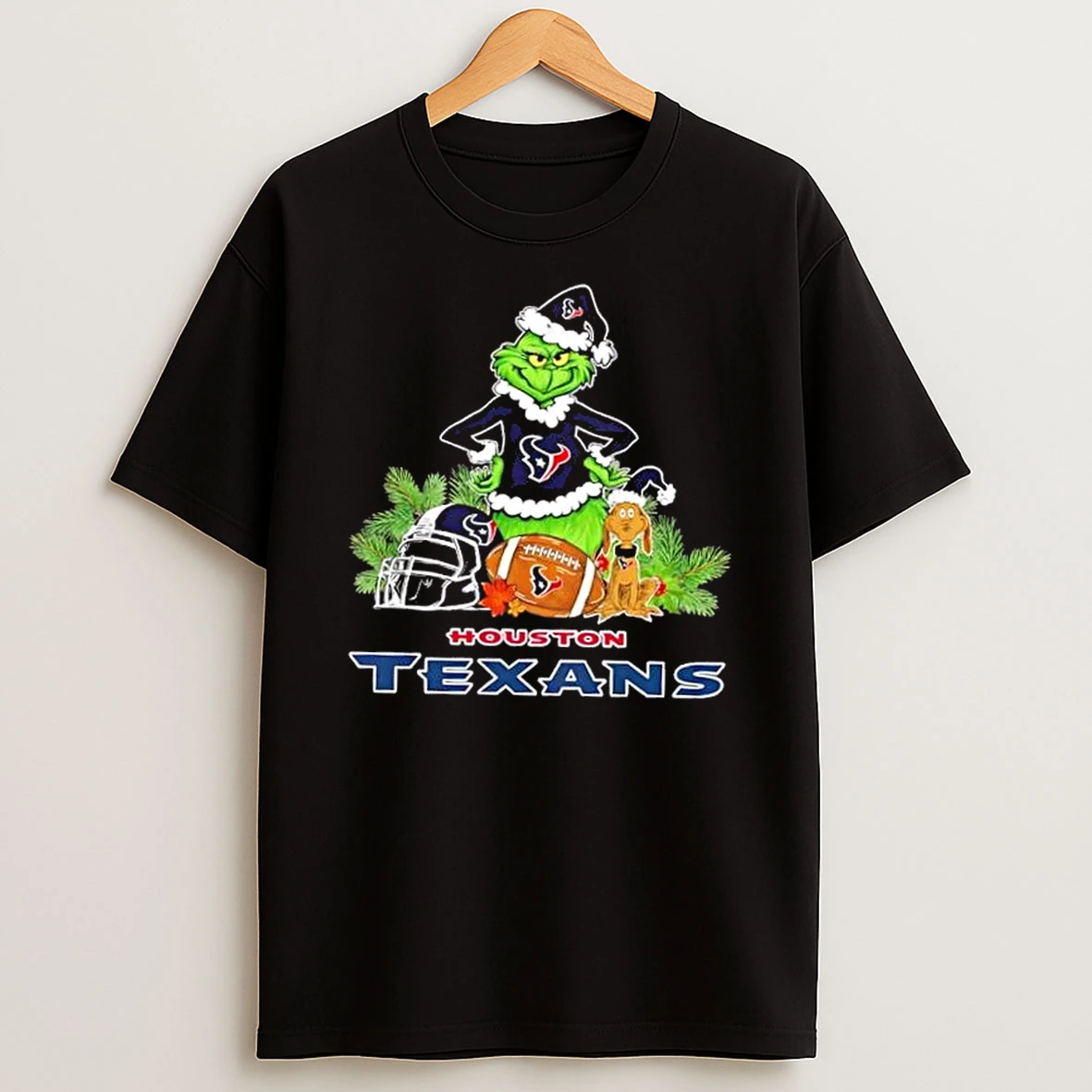Houston Texans Football X Grinch And Max Dog Merry Christmas Shirts