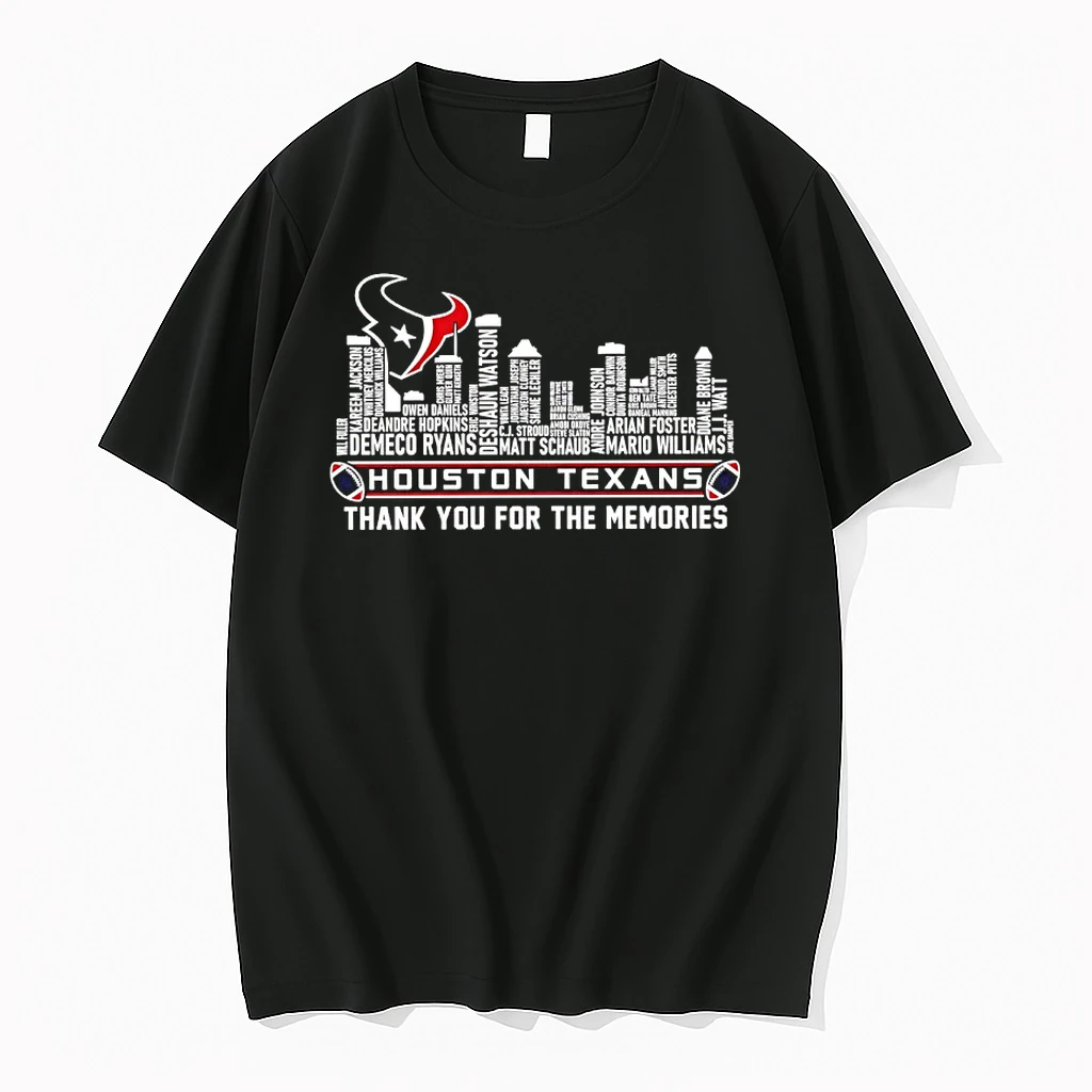 Houston Texans Players Names City Skyline Thank You For The Memories Shirts