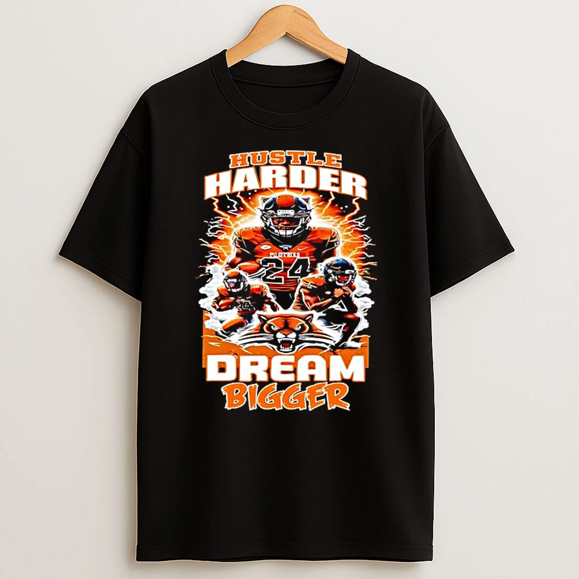 Hustle Harder Dream Bigger Panther Football Shirts