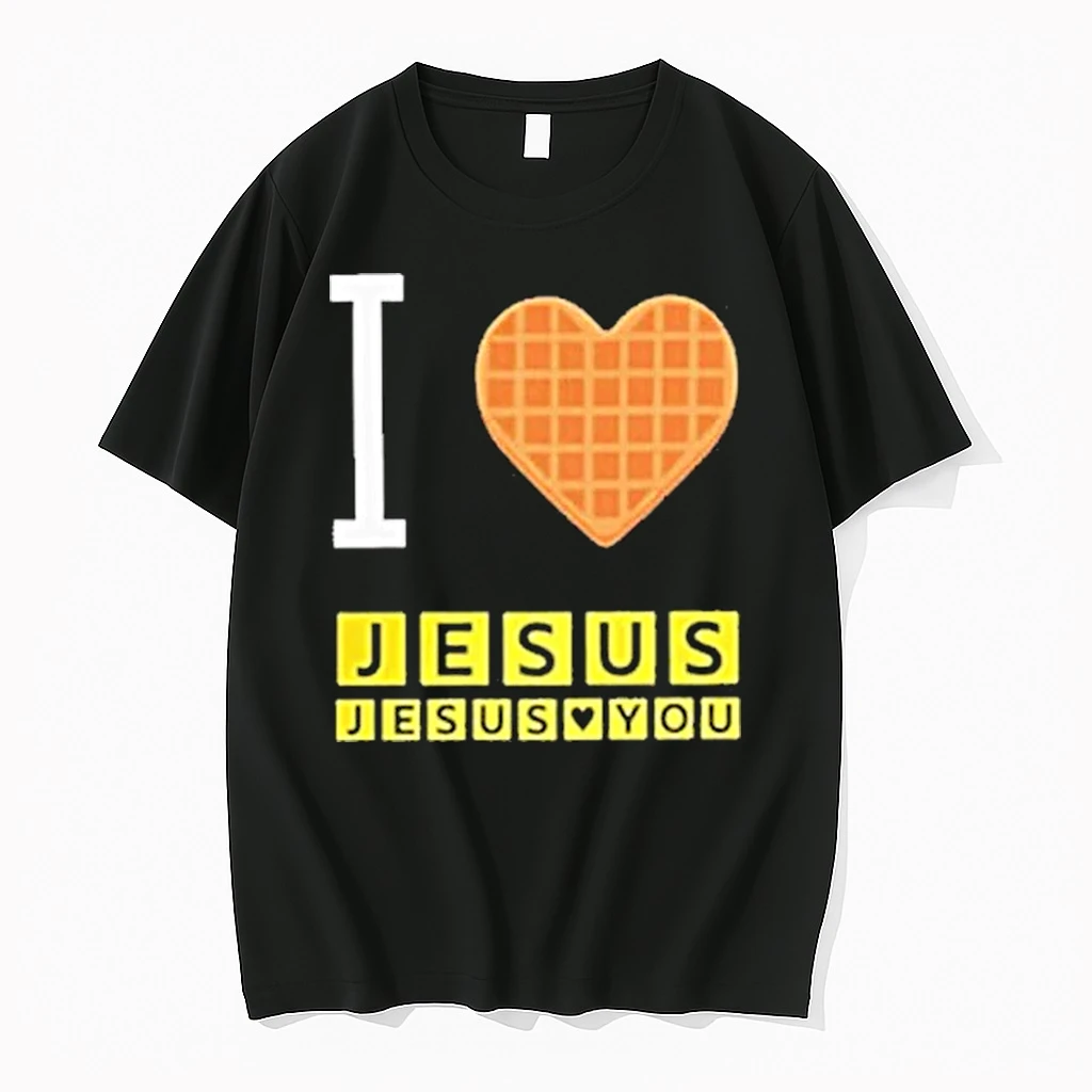 I Love Jesus And Jesus Loves You Waffle Heart Shirts