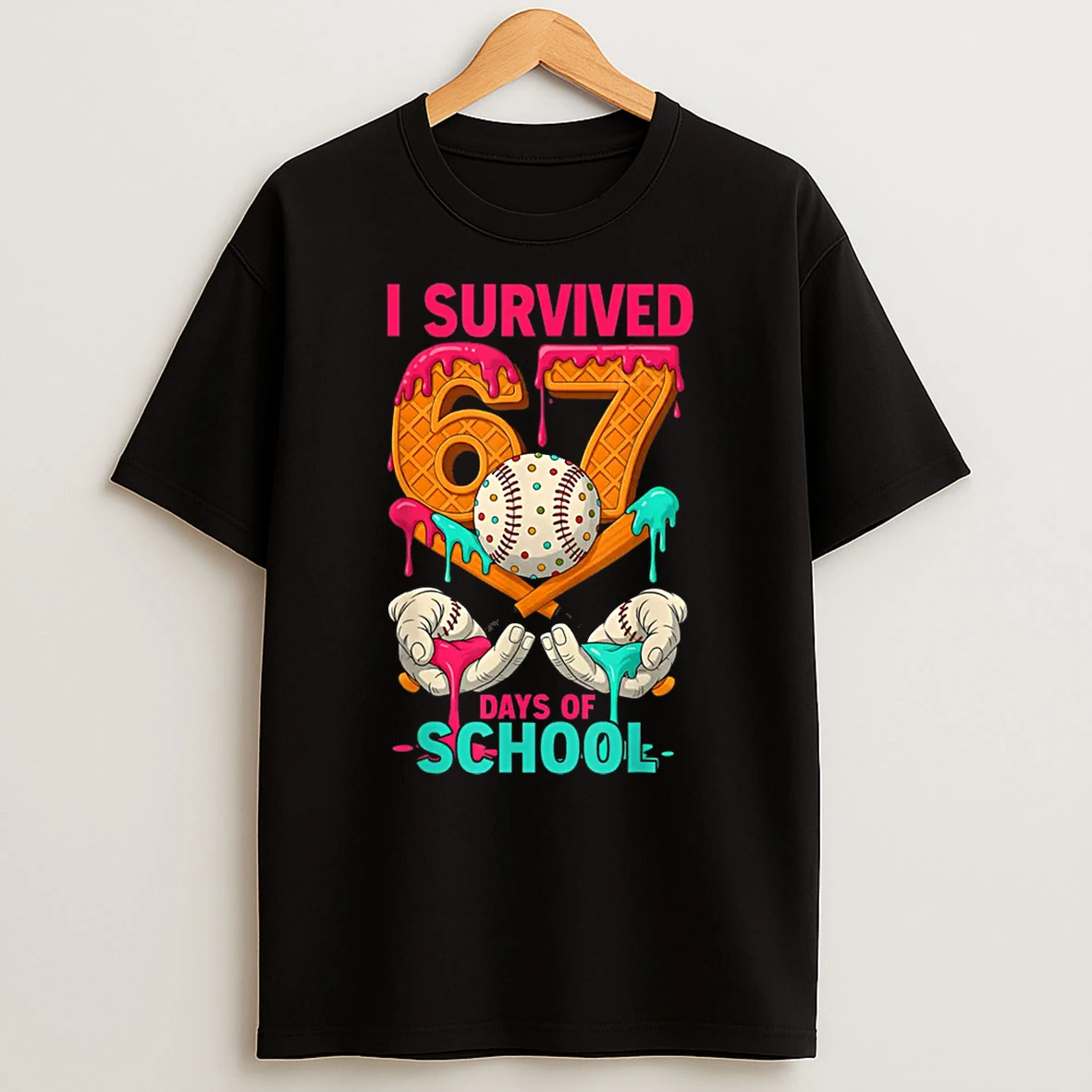I Survived 67 Days Of School Funny Meme Teachers Students Shirts