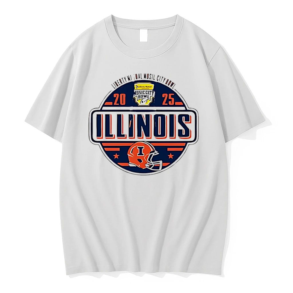 Illinois Fighting Illini 2025 Liberty Mutual Music City Bowl Logo Shirts