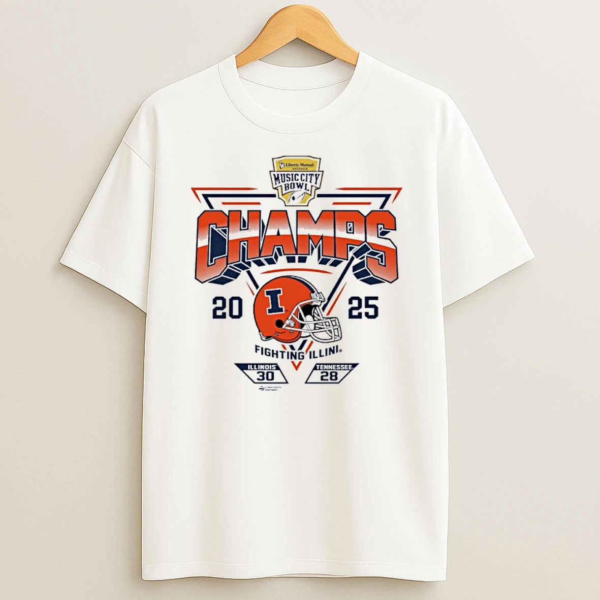 Illinois Fighting Illini 2025 Music City Bowl Champions Score Shirts