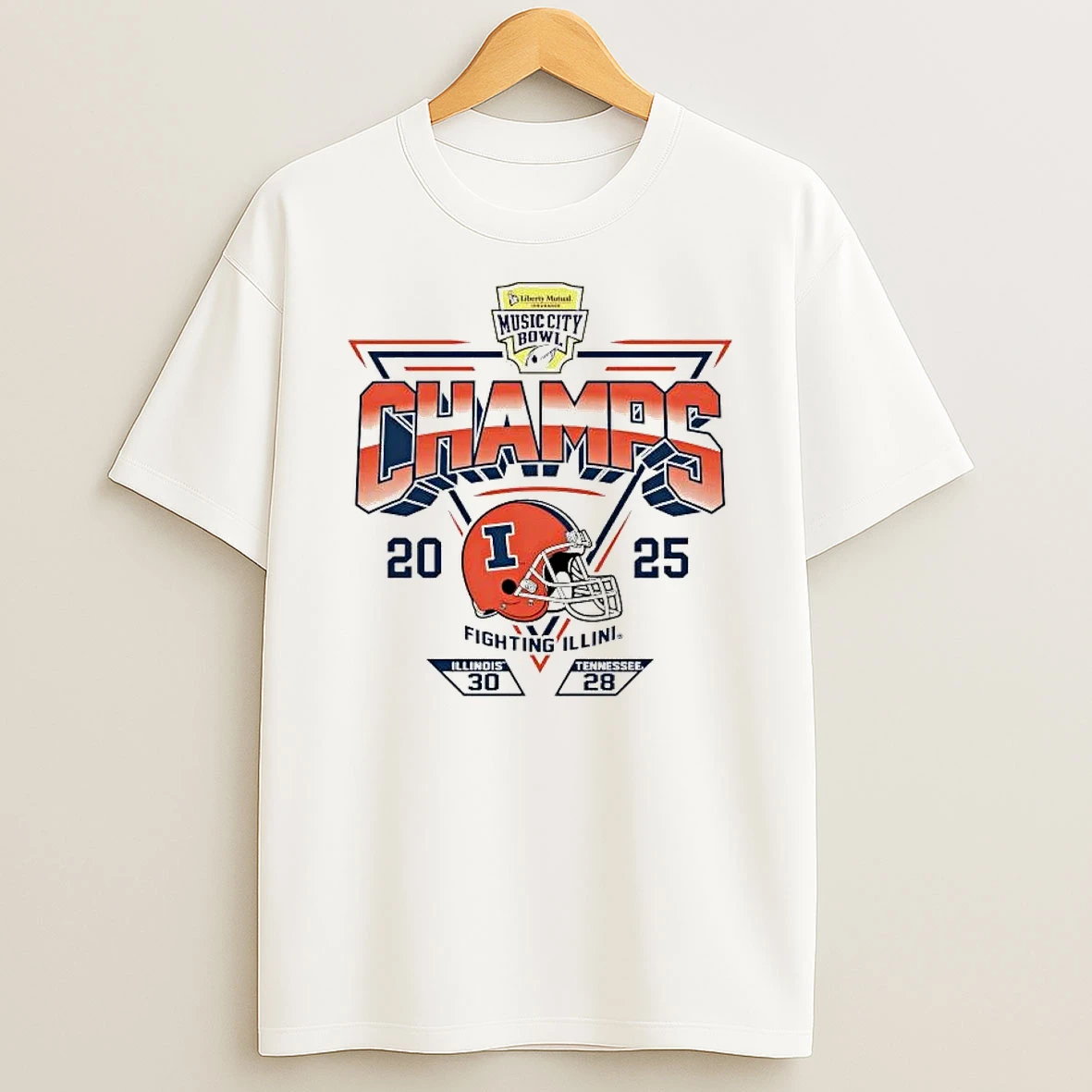 Illinois Fighting Illini 2025 Music City Bowl Champs Score Shirts