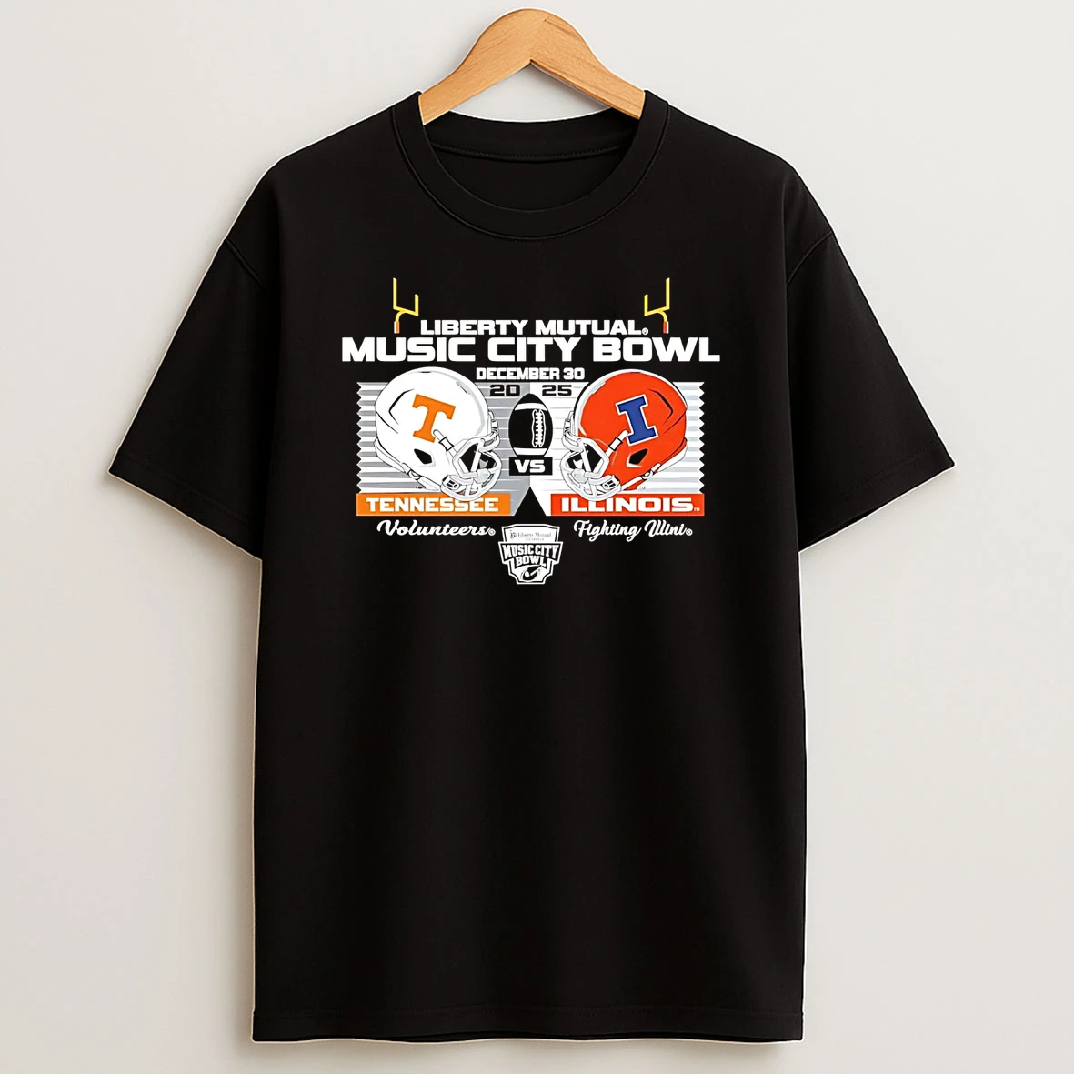 Illinois Fighting Illini Vs Tennessee Volunteers 2025 Music City Bowl Head To Head Shirts