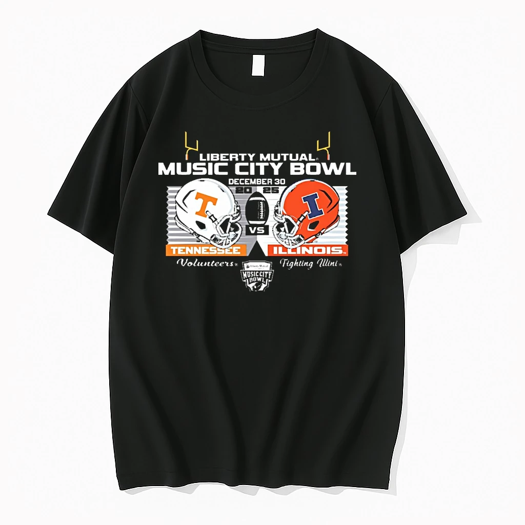 Illinois Vs Tennessee Football 2025 Liberty Mutual Music City Bowl Head To Head Dec 30 Helmet Shirts