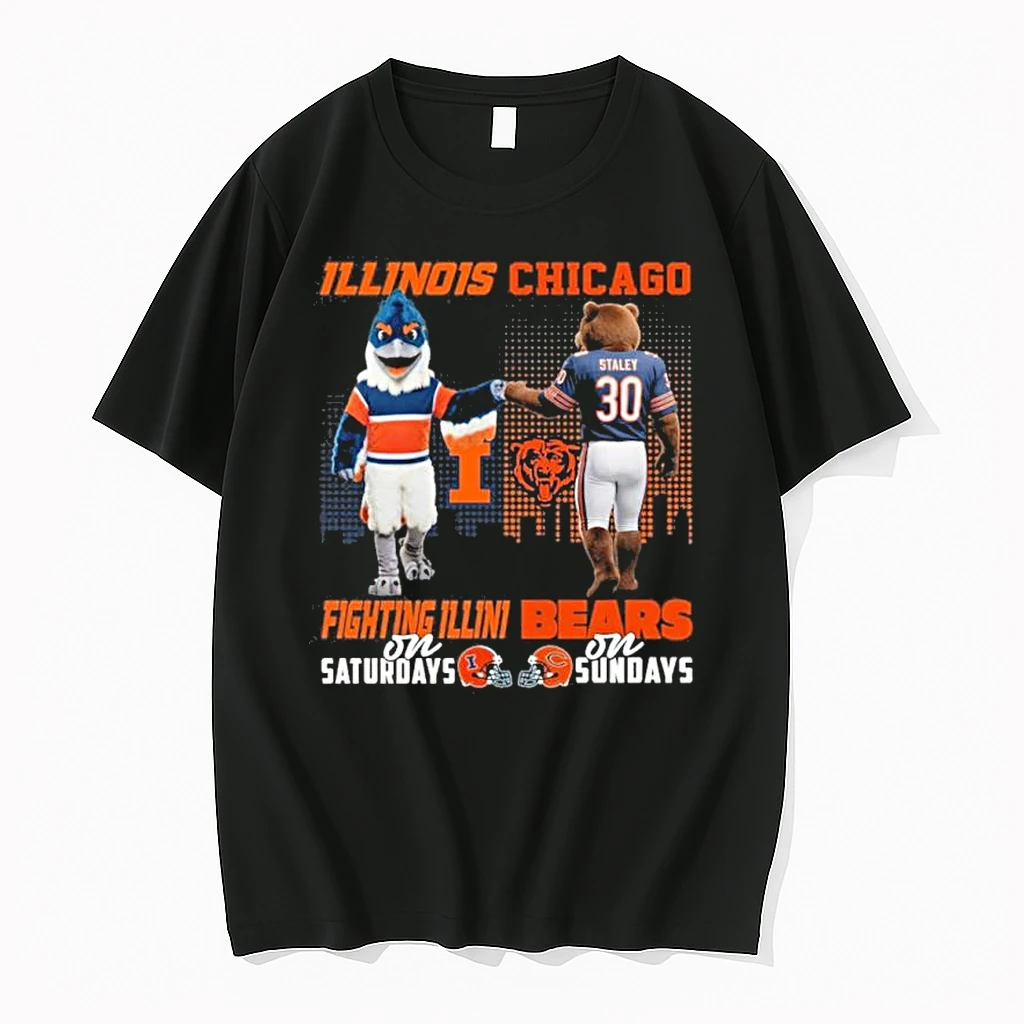 Illinois Fighting Illini Vs Chicago Bears Mascot On Saturdays And On Sundays Shirts