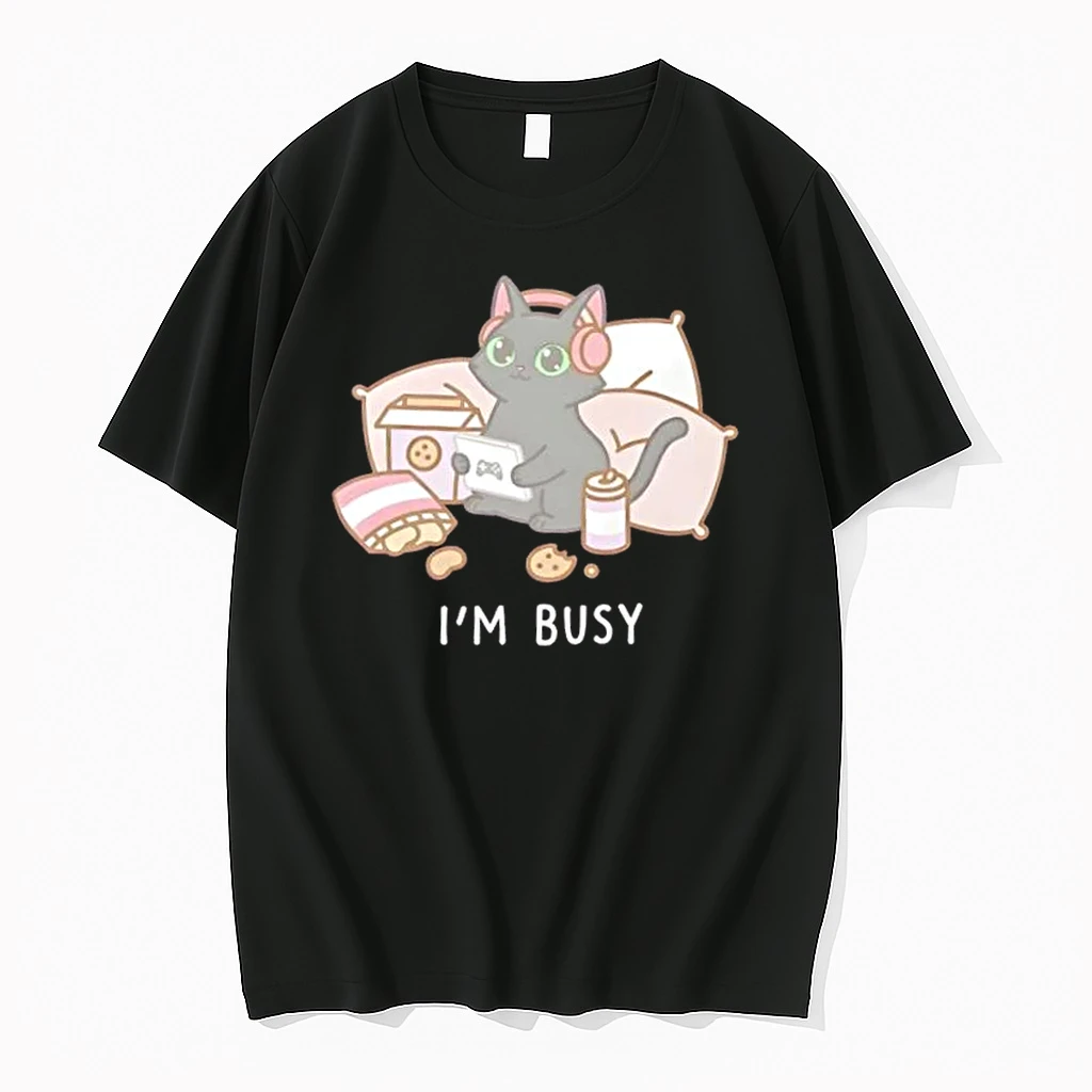 Im Busy Gamer Cat Cute Black Kitty Shirts