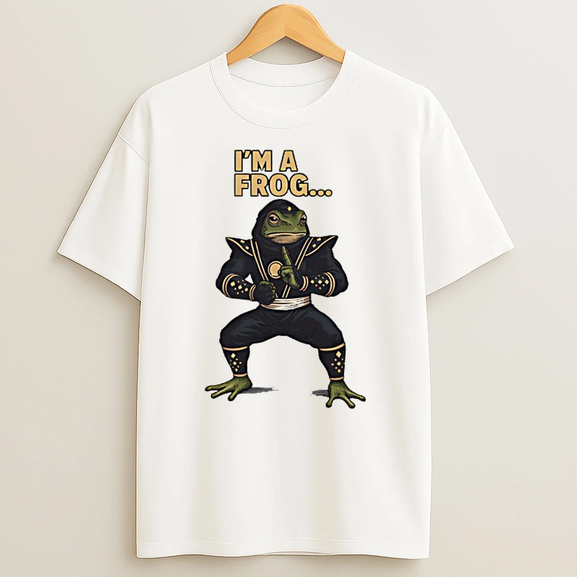 Im Frog Japanese Frog Samurai Graphic Shirts