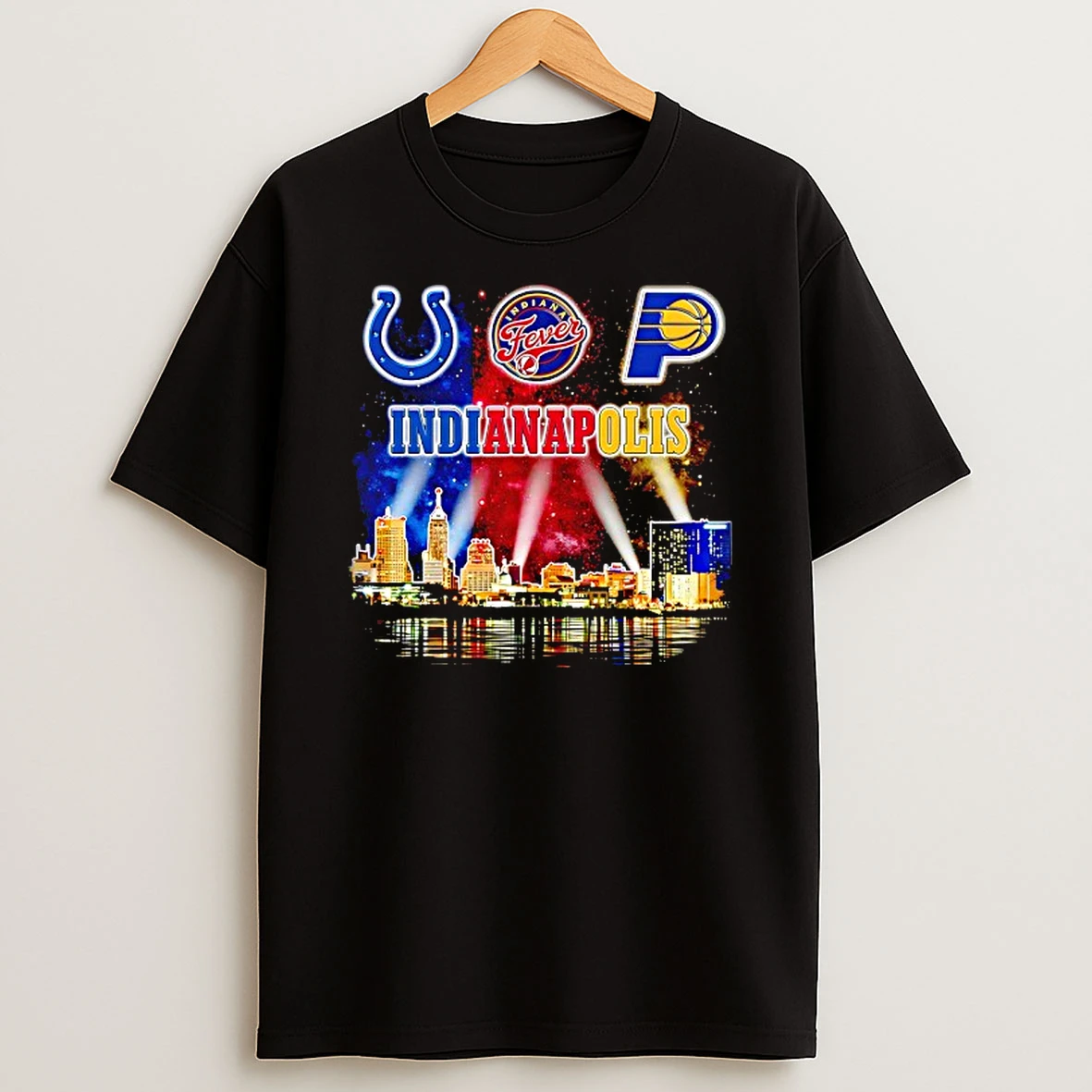 Indiana Colts And Indiana Fever And Indiana Pacers Logo Skyline Shirts