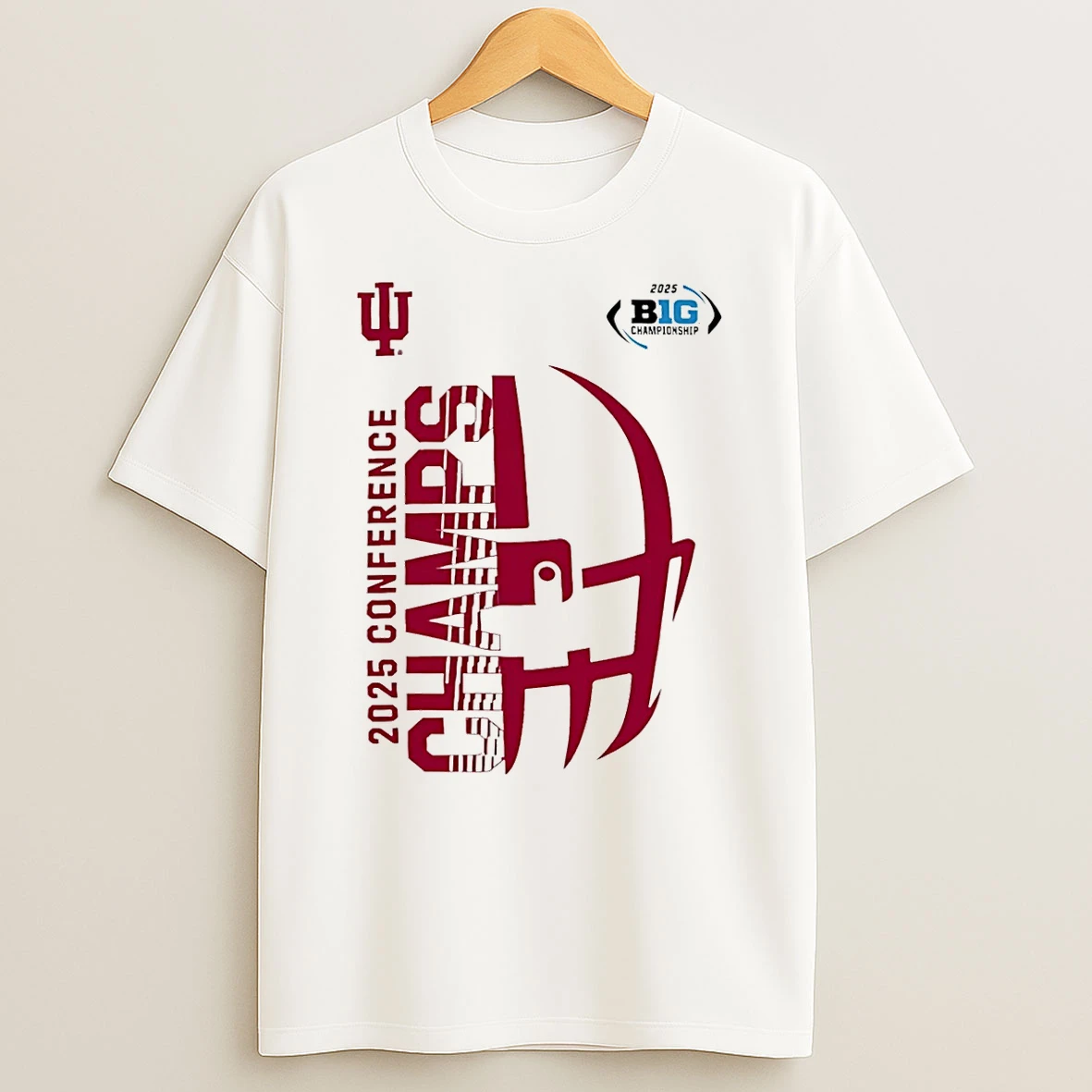 Indiana Hoosiers 2025 Big Ten Conference Champions Helmet Shirts