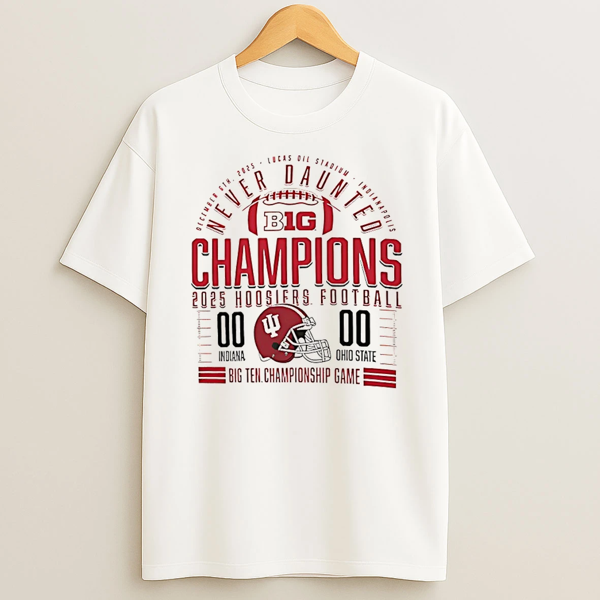 Indiana Hoosiers 2025 Big Ten Football Champions Score Shirts
